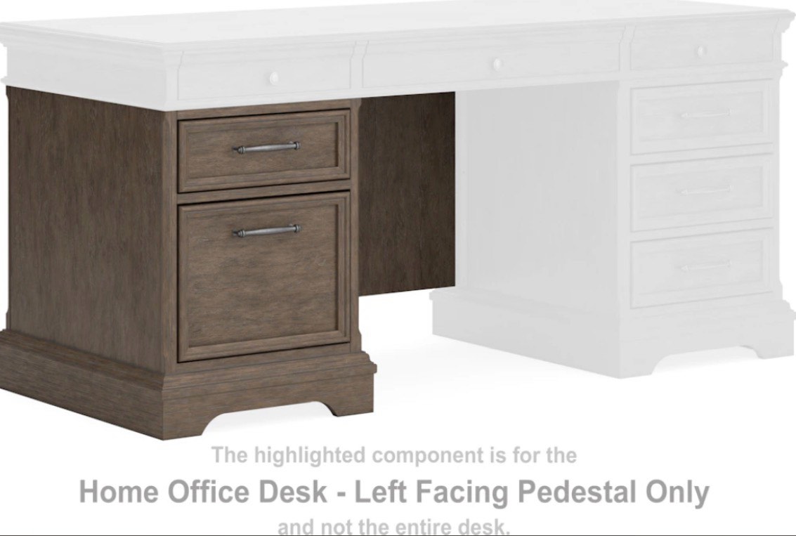 Janismore Home Office Desk - Left Facing Pedestal 