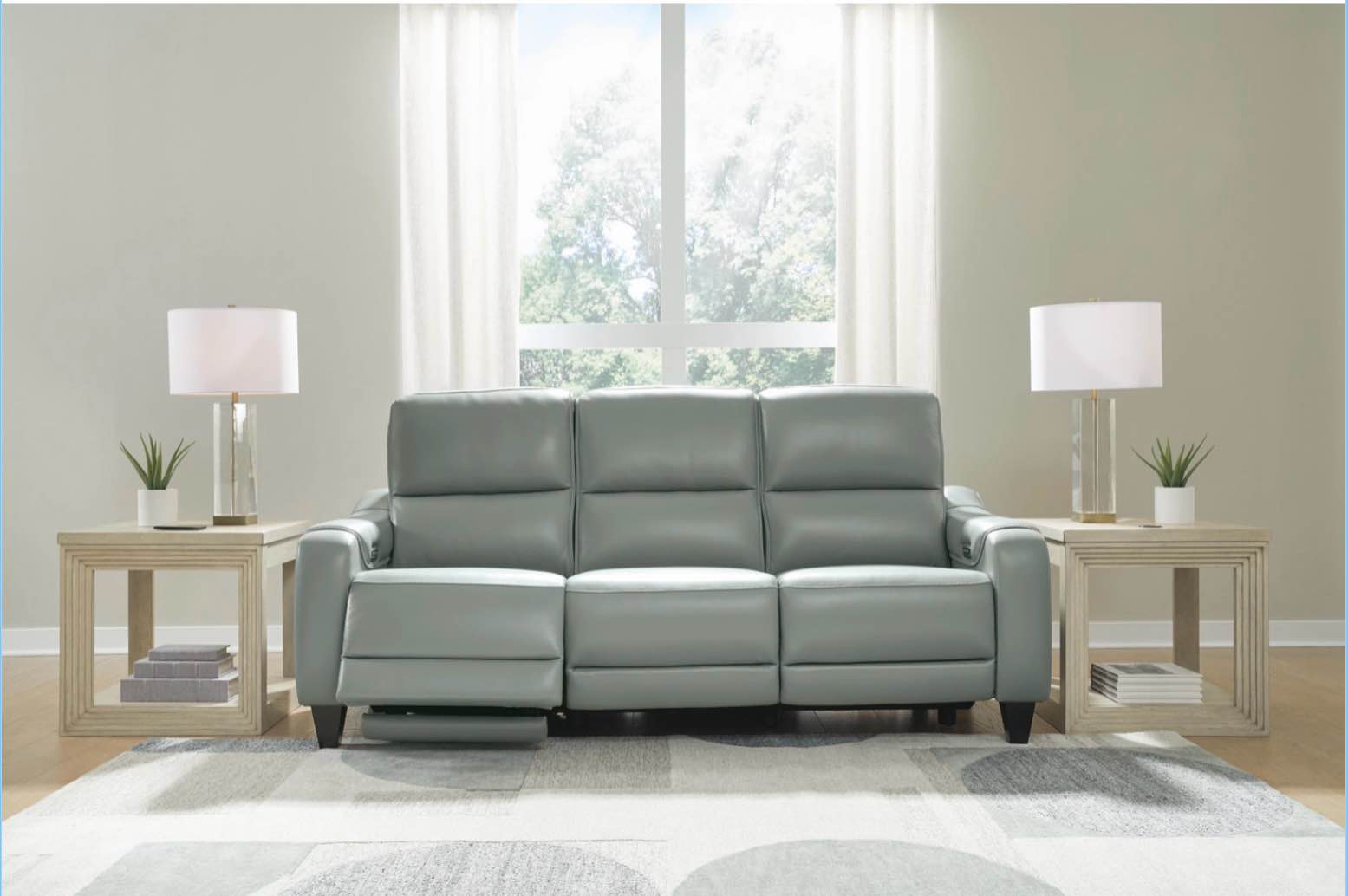 Mosswell Dual Power Leather Reclining Sofa