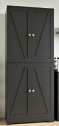 Similar to Kitchen Pantry Cabinet, 72” Tall Farmhouse Storage Cabinet with 4 Barn Doors and Adjustable Shelves, Pantry Storage for Kitchen, Living Room, Black