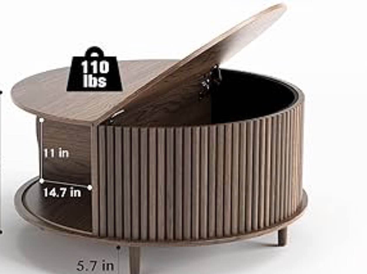 Joini Round auxiliary table with almasenamiento Central drum table ( incomplete) 
