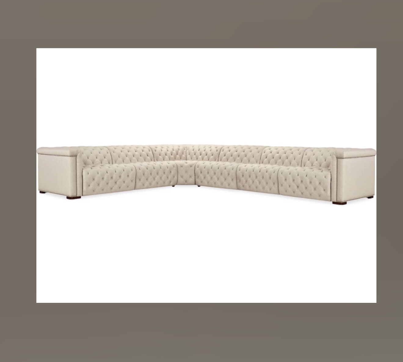 (( incomplete only 1 pcs )) Hooker Furniture Living Room Savion Deux 6 Seat Sectional with Four Power Recliners and Seven Power Headrests SS435-6PC4-414 at Mark Thomas Home
