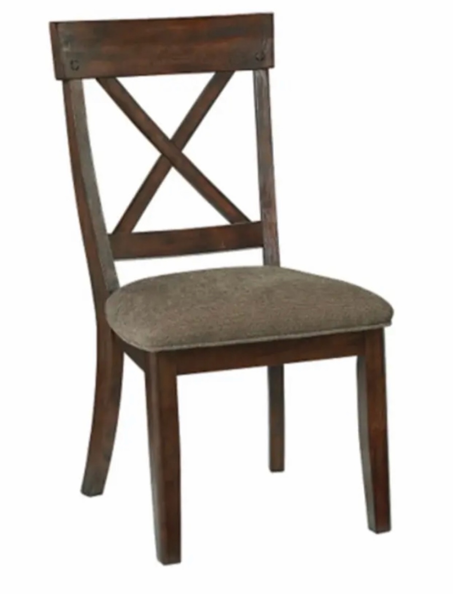 Windville - Dark Brown Upholstered Side Chair   