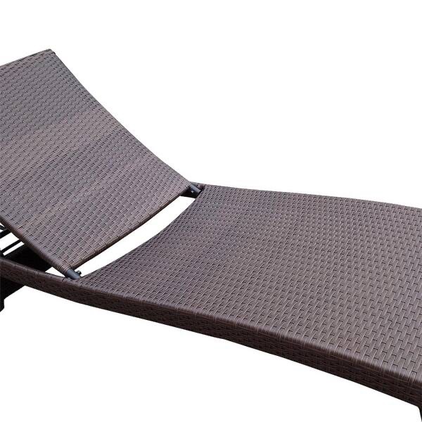 80" Adjustable Espresso Resin Wicker Outdoor Patio Chaise Lounge Chair - Brown