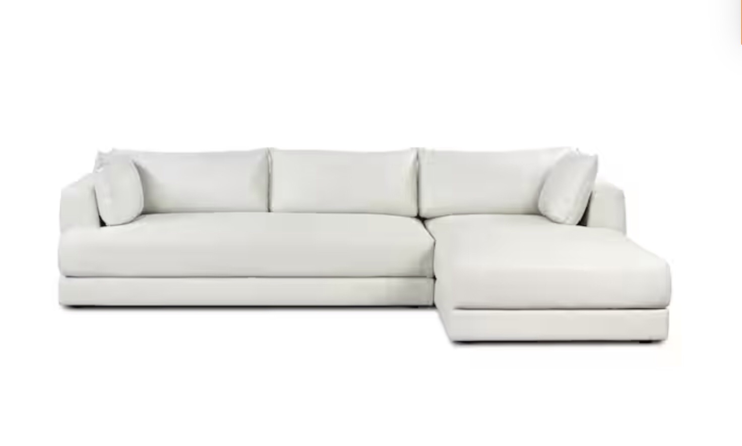 ((incomplete only 1 pcs )) Marcel 122 in. Square Arm Fabric L Shaped 3 Seat Right-Facing Sectional Sofa in Bright Ash