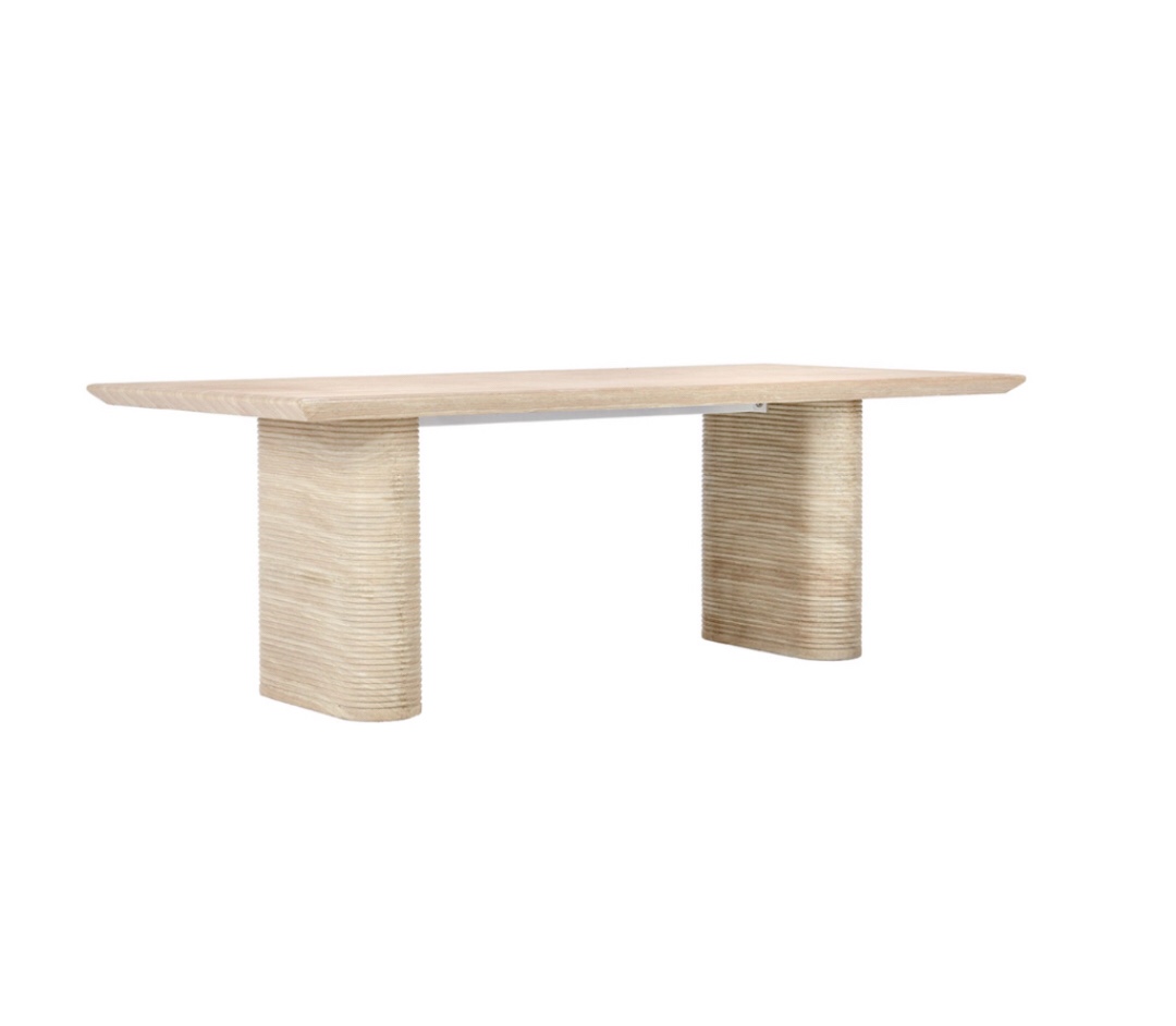 ((incomplete only top )) Aiden 87" Outdoor Dining Table Beige 