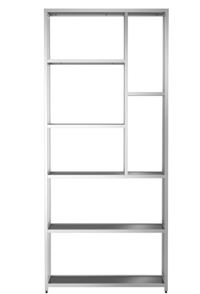 Furniture of America Abair Contemporary Metal 7-Shelf Bookcase in Chrome