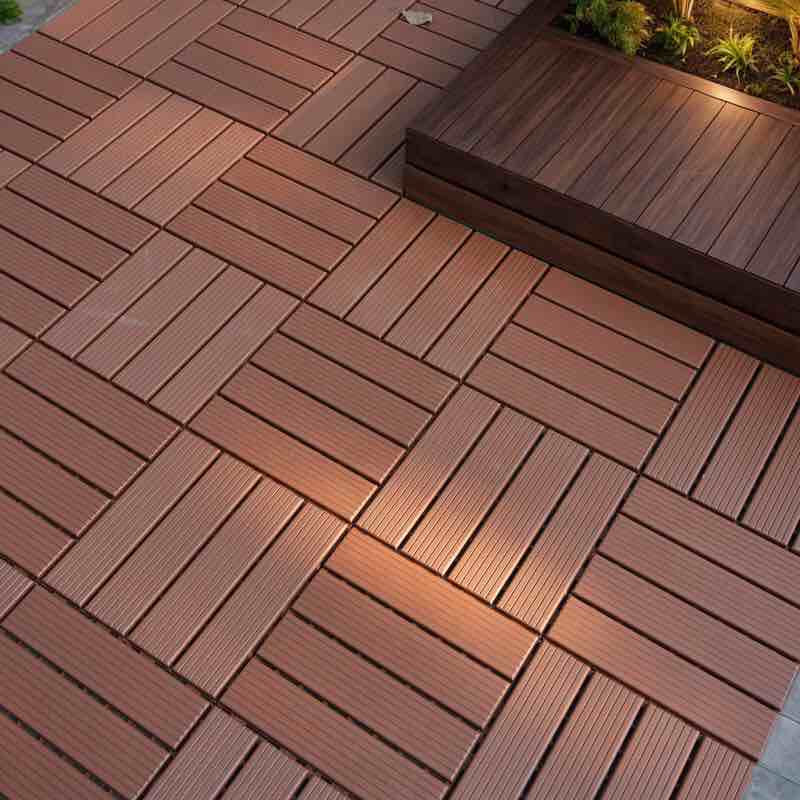 44 Pack 12X12 Square Waterproof Outdoor Deck Tiles - Interlocking, All-Weather, Slip-Resistant, Easy-Assembly Patio Decking For Poolside, Balcony, Backyard