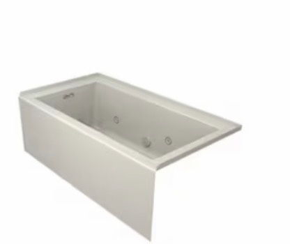Jacuzzi LNS6032WRL2HX Linea 60" Acrylic Whirlpool Bathtub for Alcove Installatio