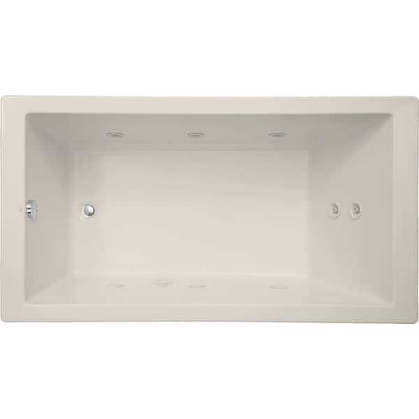 Mirabelle MIRSKT6636 White 66" X 36" Acrylic Total Massage Bathtub For Drop In Or