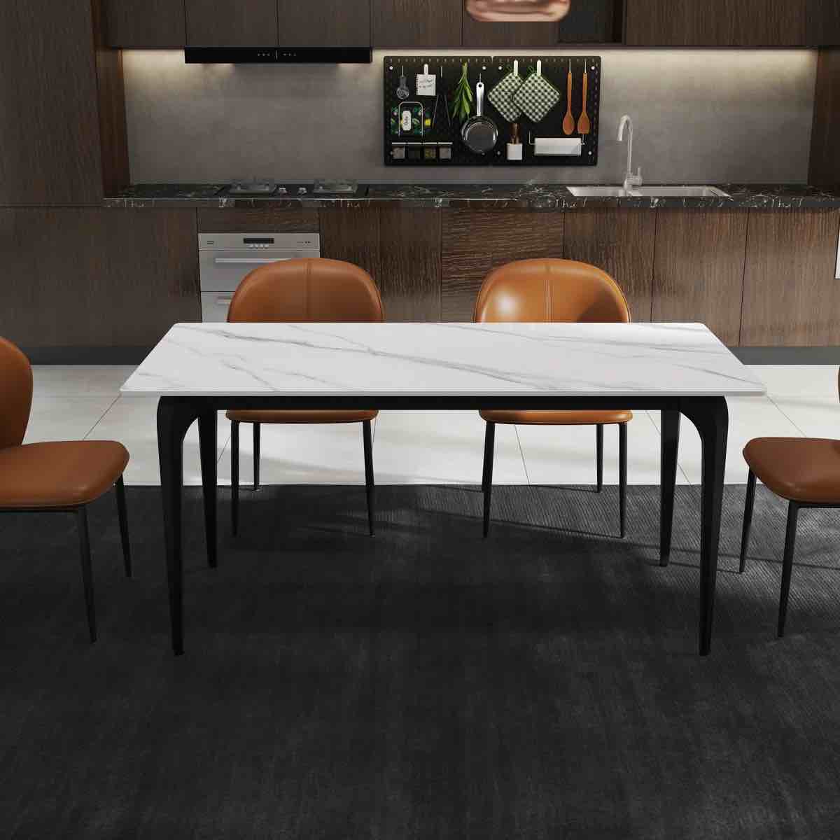 similarly to photo)) Yianna modern stone dining table for modern. kitchen living room 