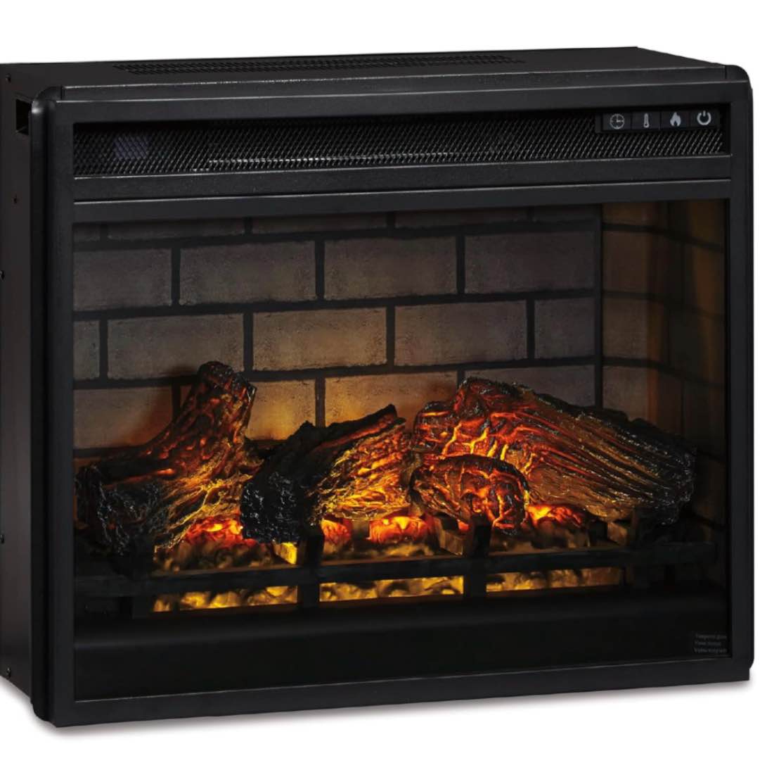 24" Electric Infrared Fireplace Insert with Remote Control, Black