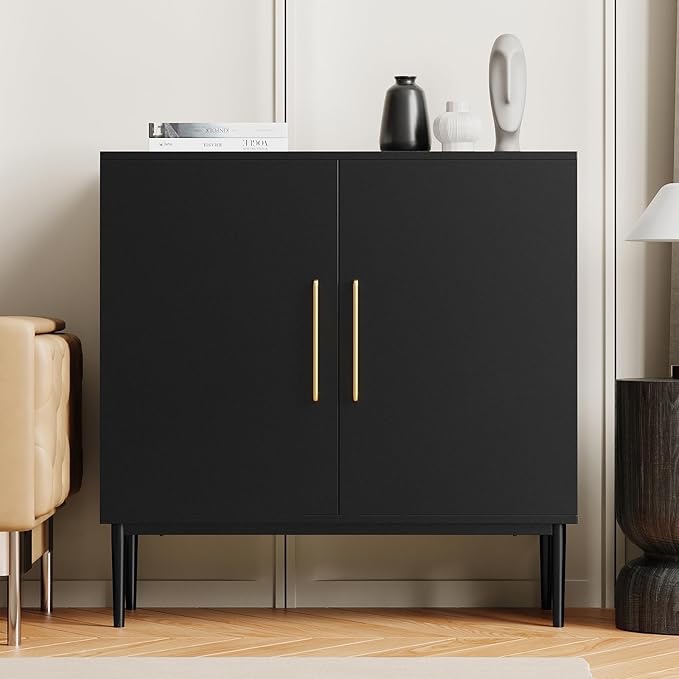 Solid Black Accent Cabinet 