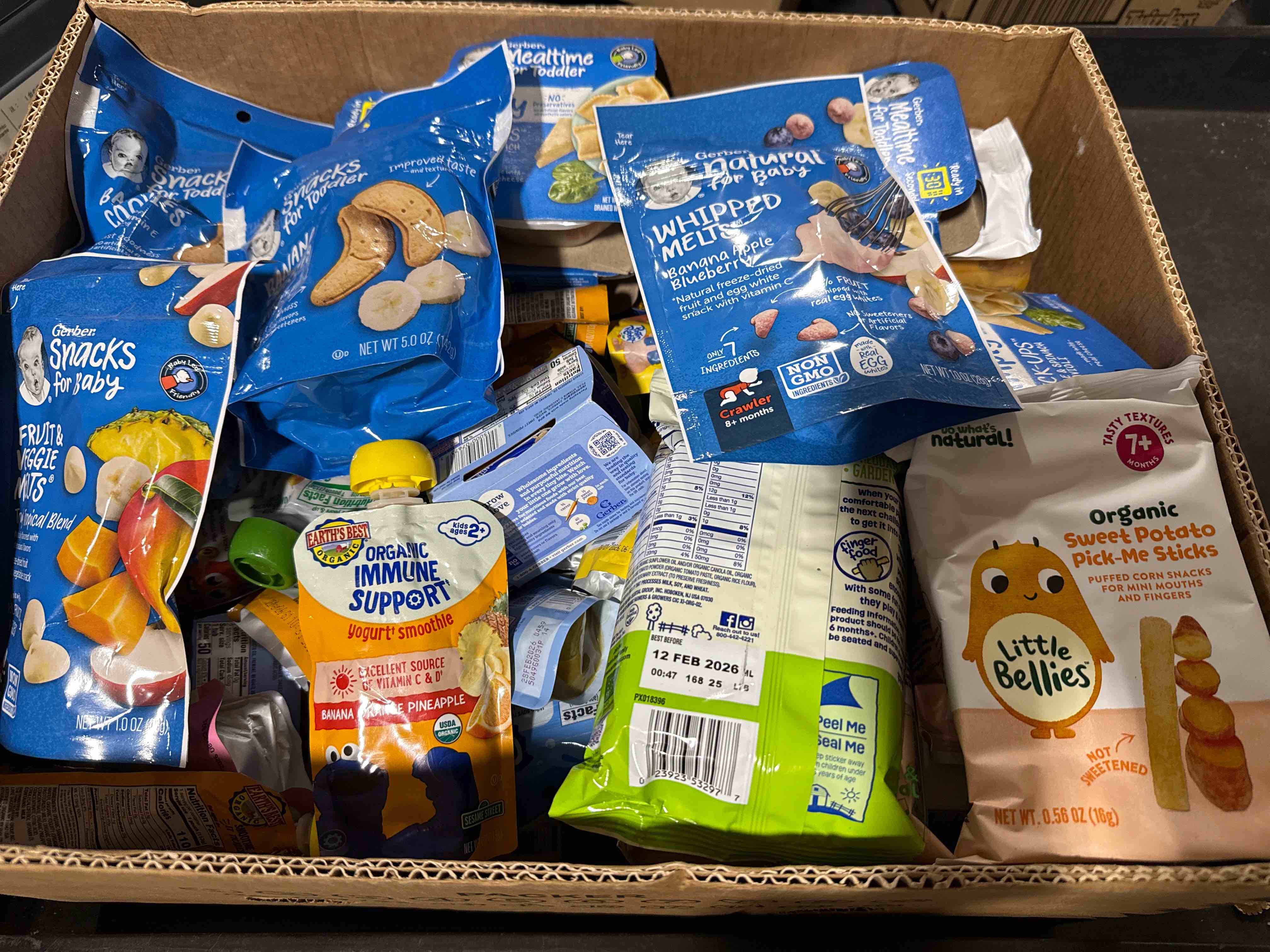 BOX LOT ASSORTED FOOD 