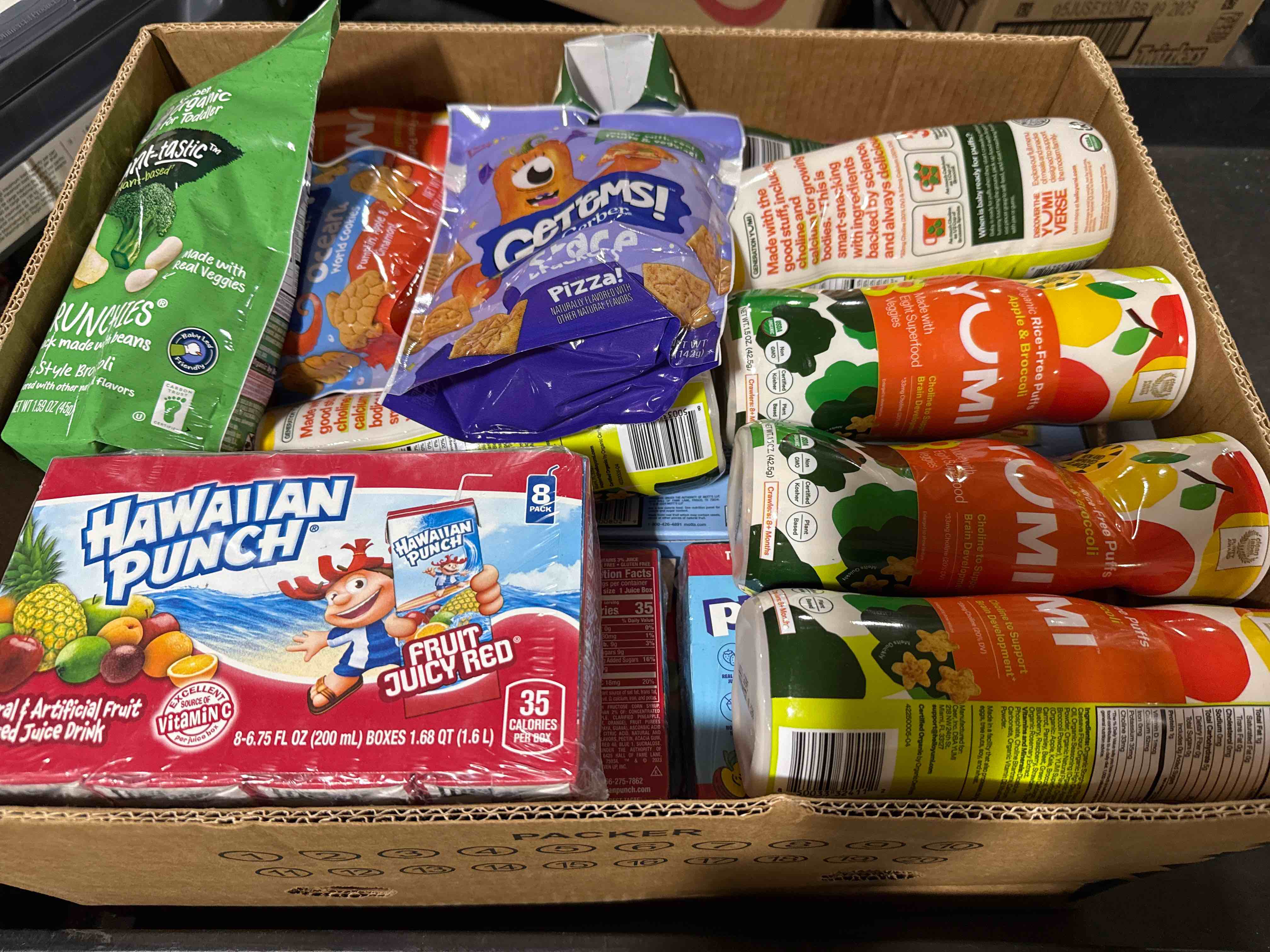 box lot of assorted food
