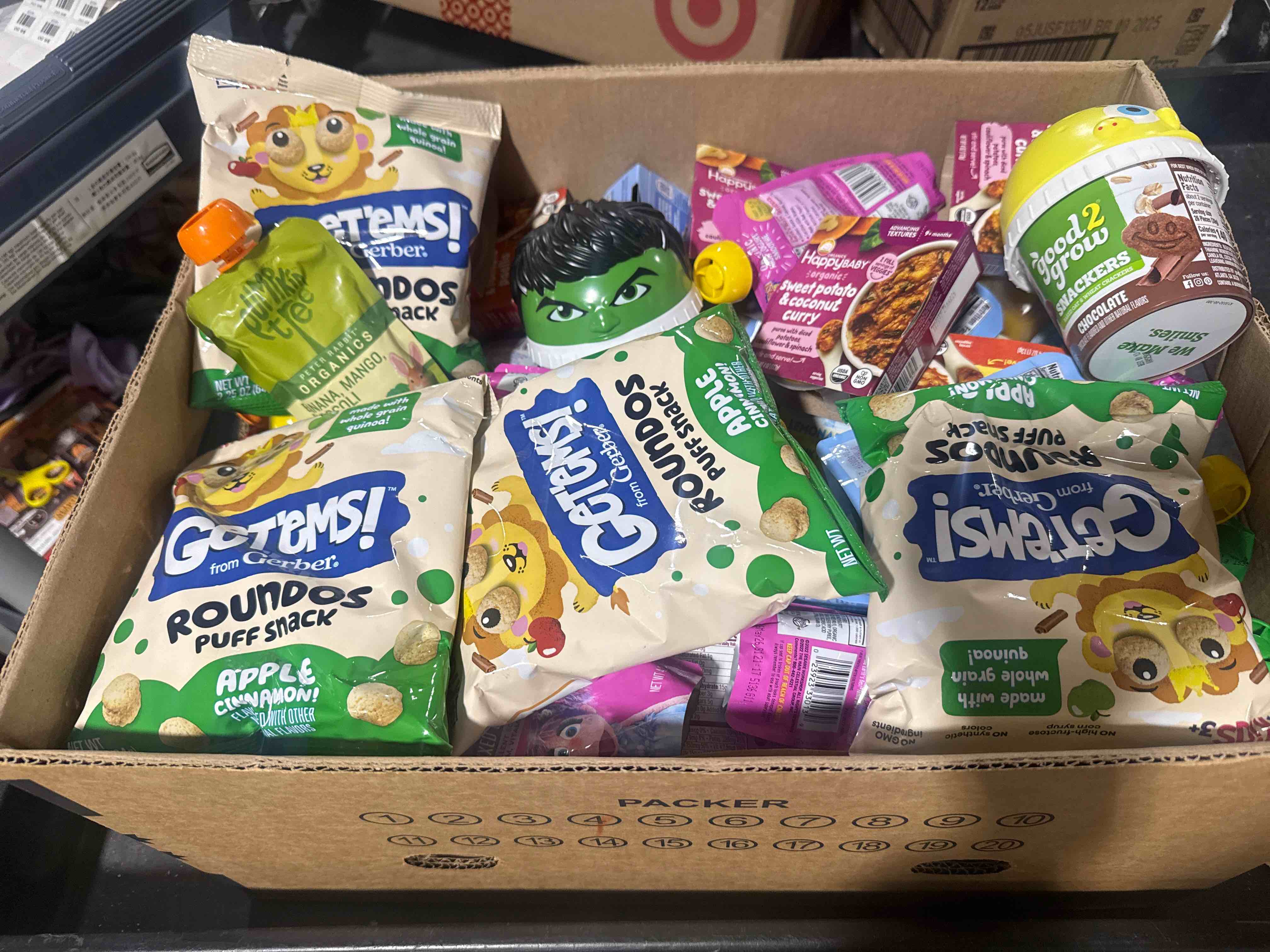 BOX LOT ASSORTED FOOD 