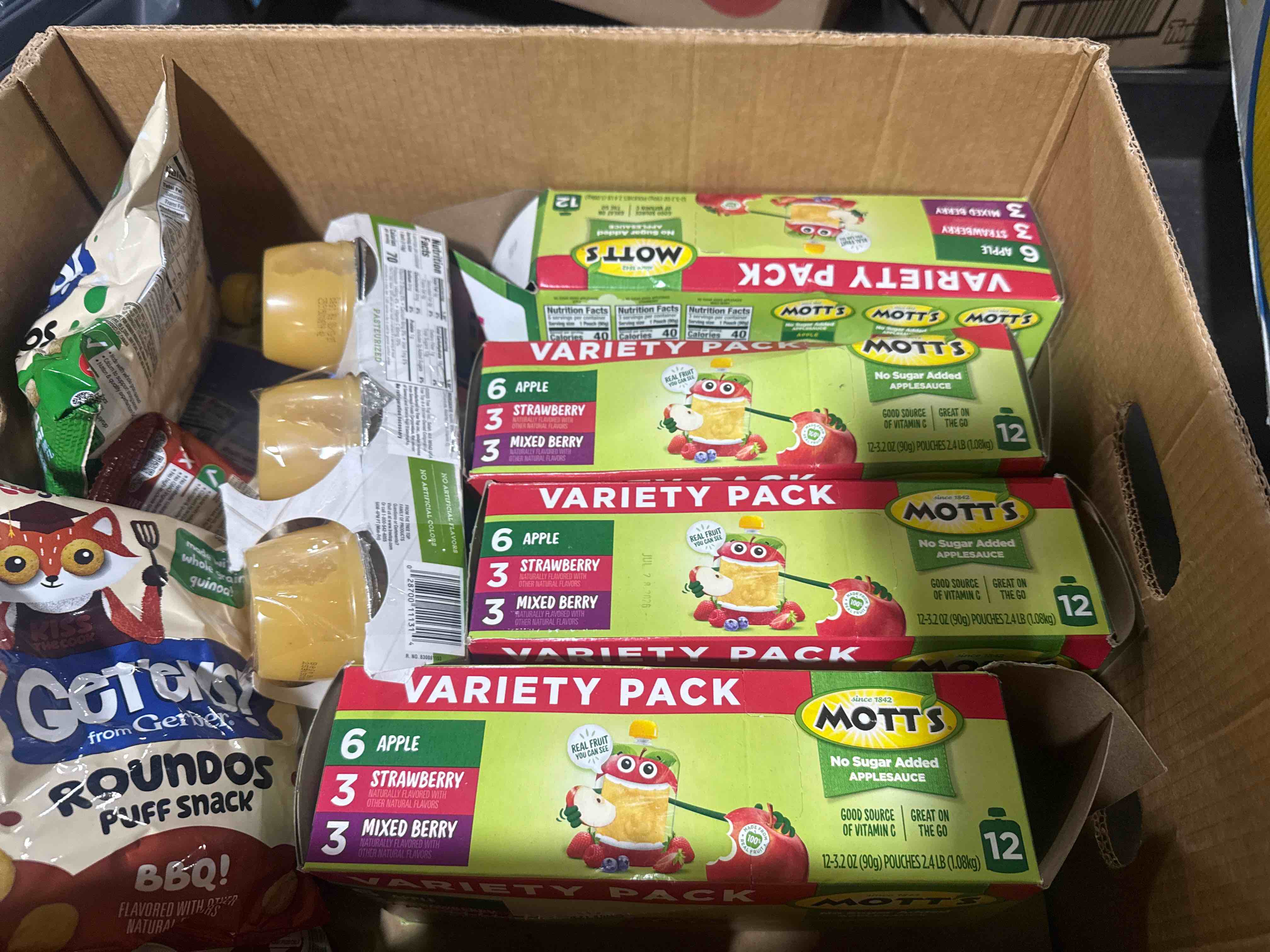 box lot assorted food 