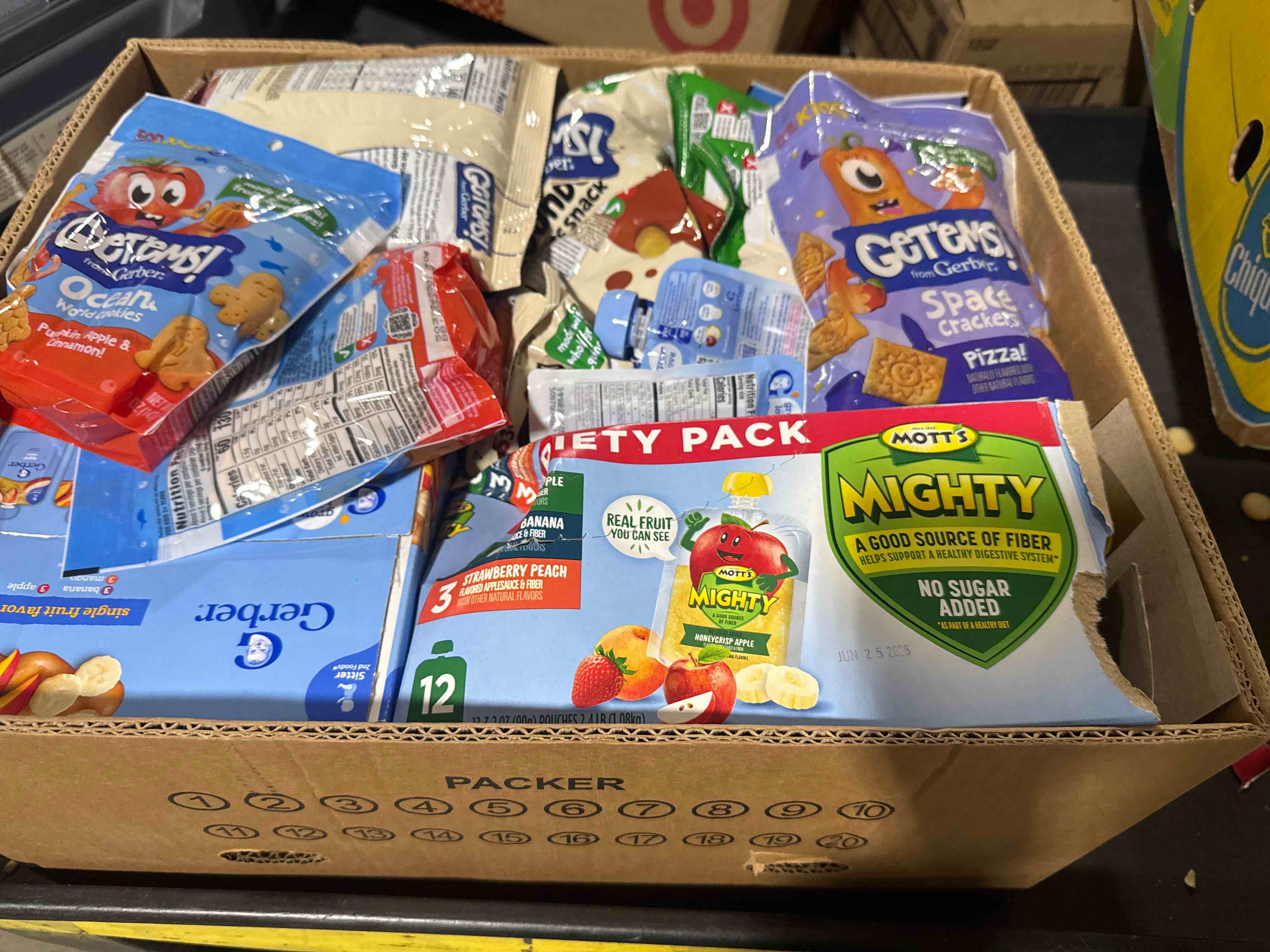 box lot assorted food 