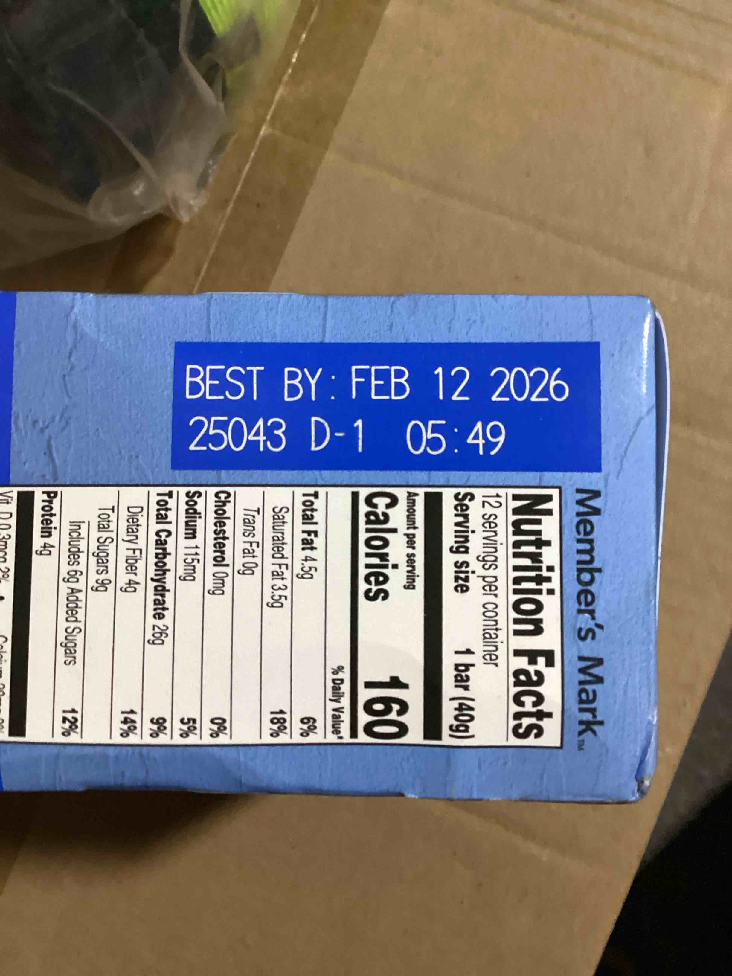 Condition photo showing New/Like New for the better muffin bar soft baked oat bars, blueberry ( bb 2.11.26) 