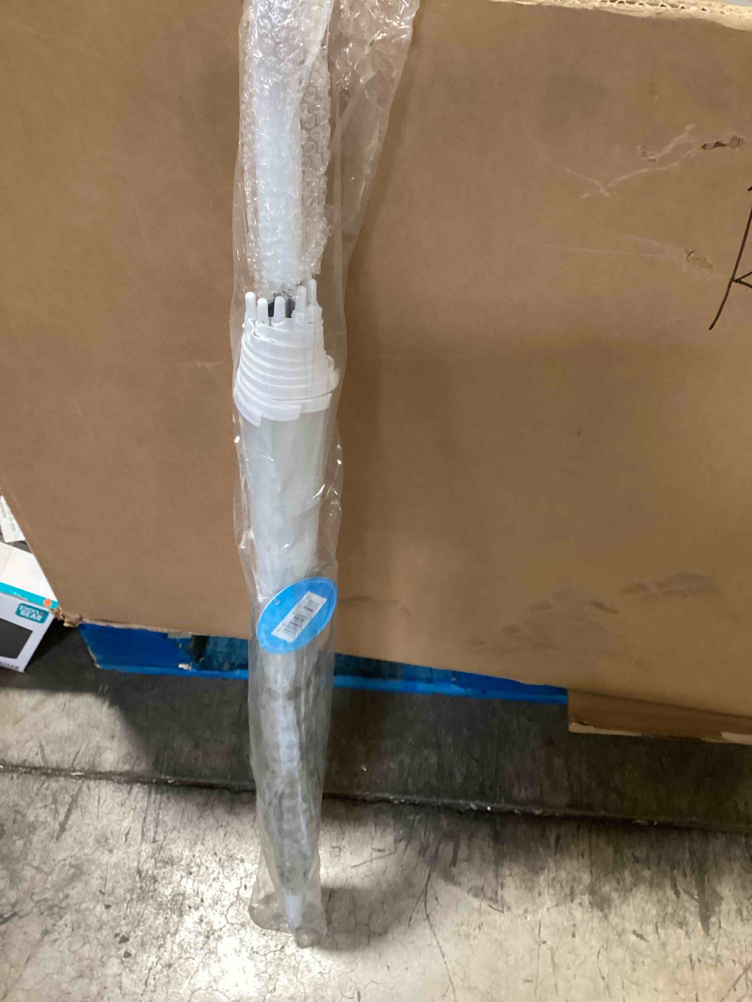 Condition photo showing As Is for shedrain auto open bubble stick umbrella, silver dots