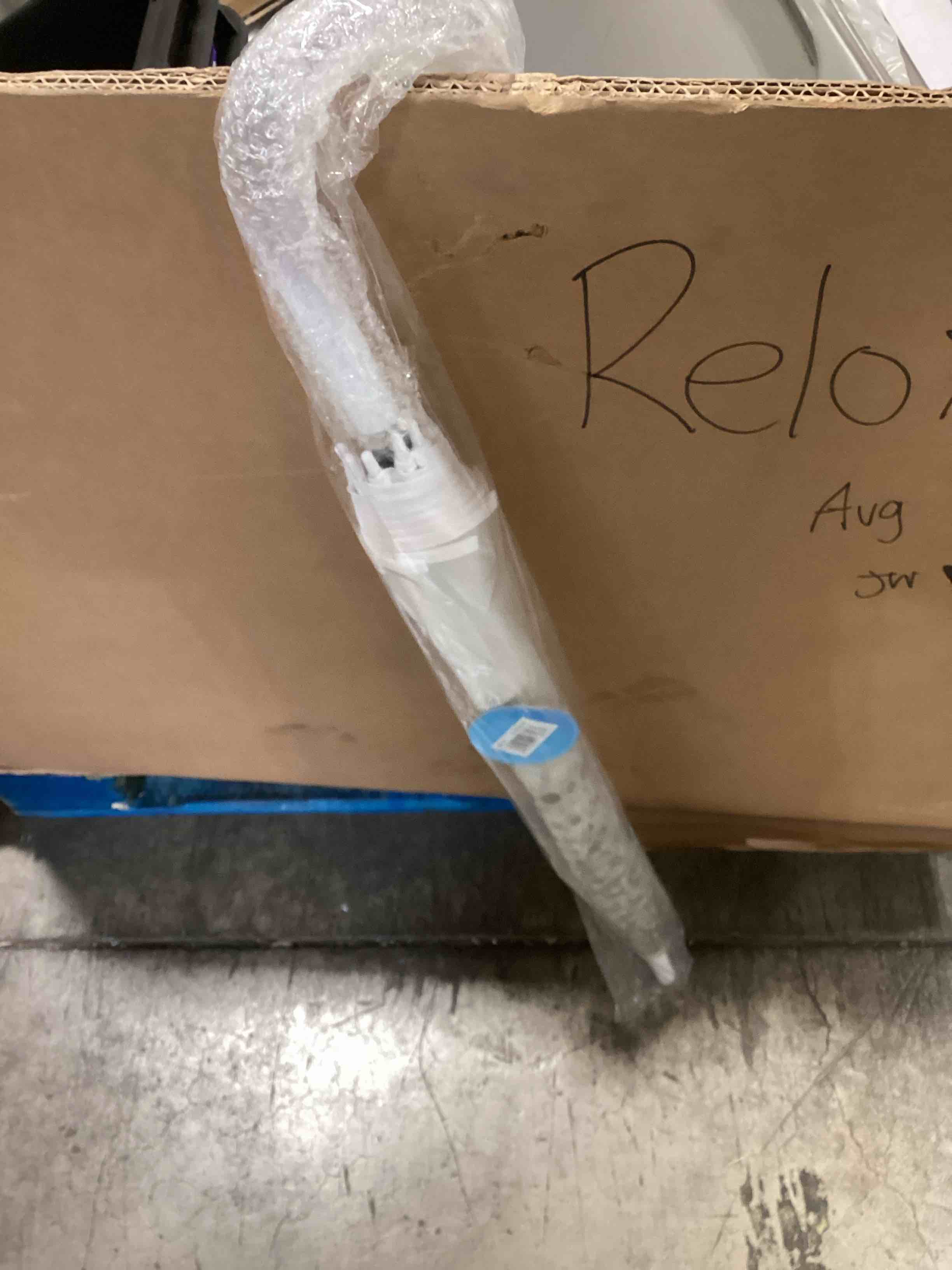 Condition photo showing As Is for shedrain auto open bubble stick umbrella, silver dots