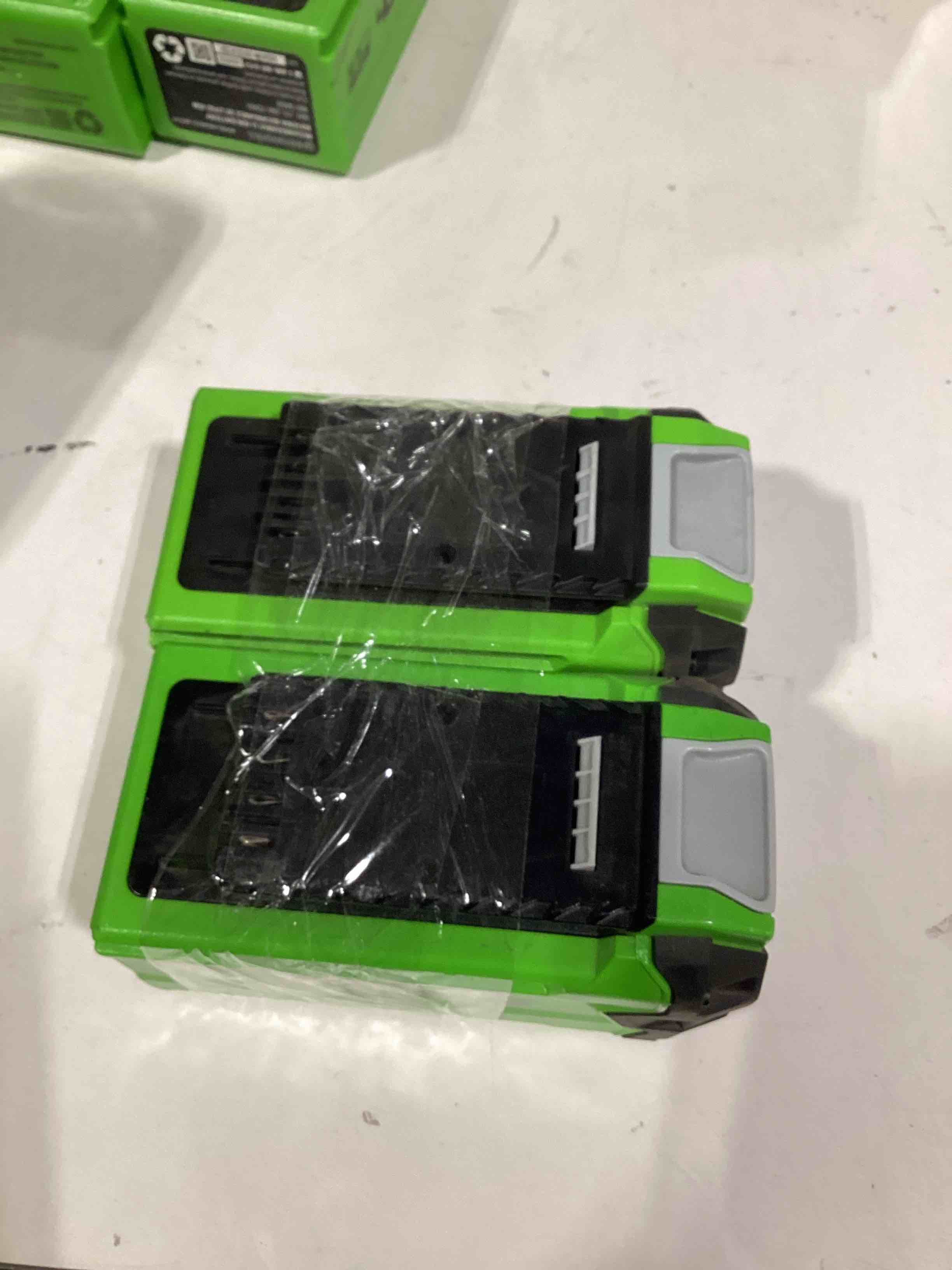 Condition photo showing As Is for greenworks 40v 2.0ah lithium-ion battery (genuine greenworks battery / 75+ compatible tools)