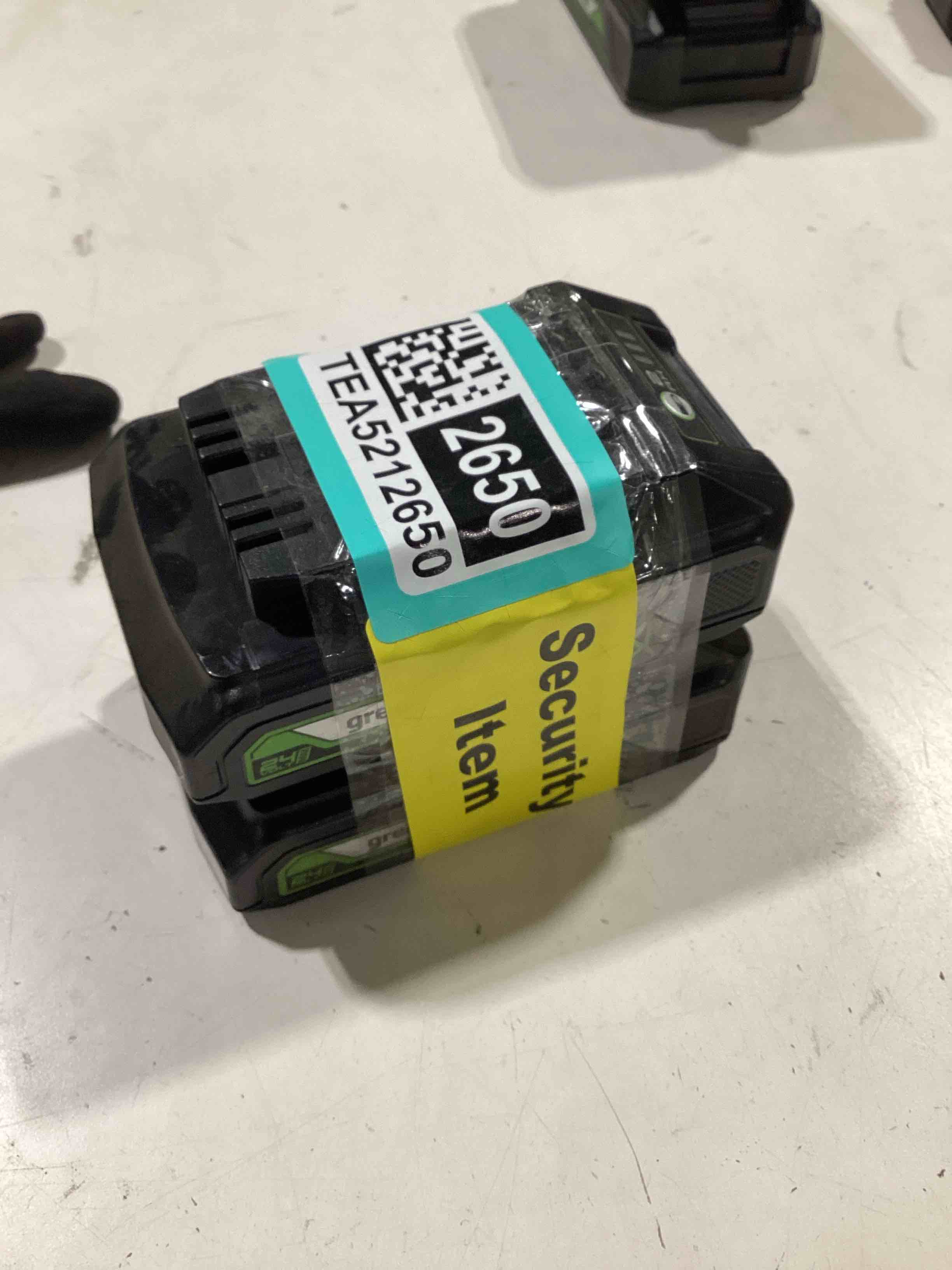 Condition photo showing As Is for untested. 2 quantity greenworks 24v 2.0ah lithium-ion battery (genuine greenworks battery)