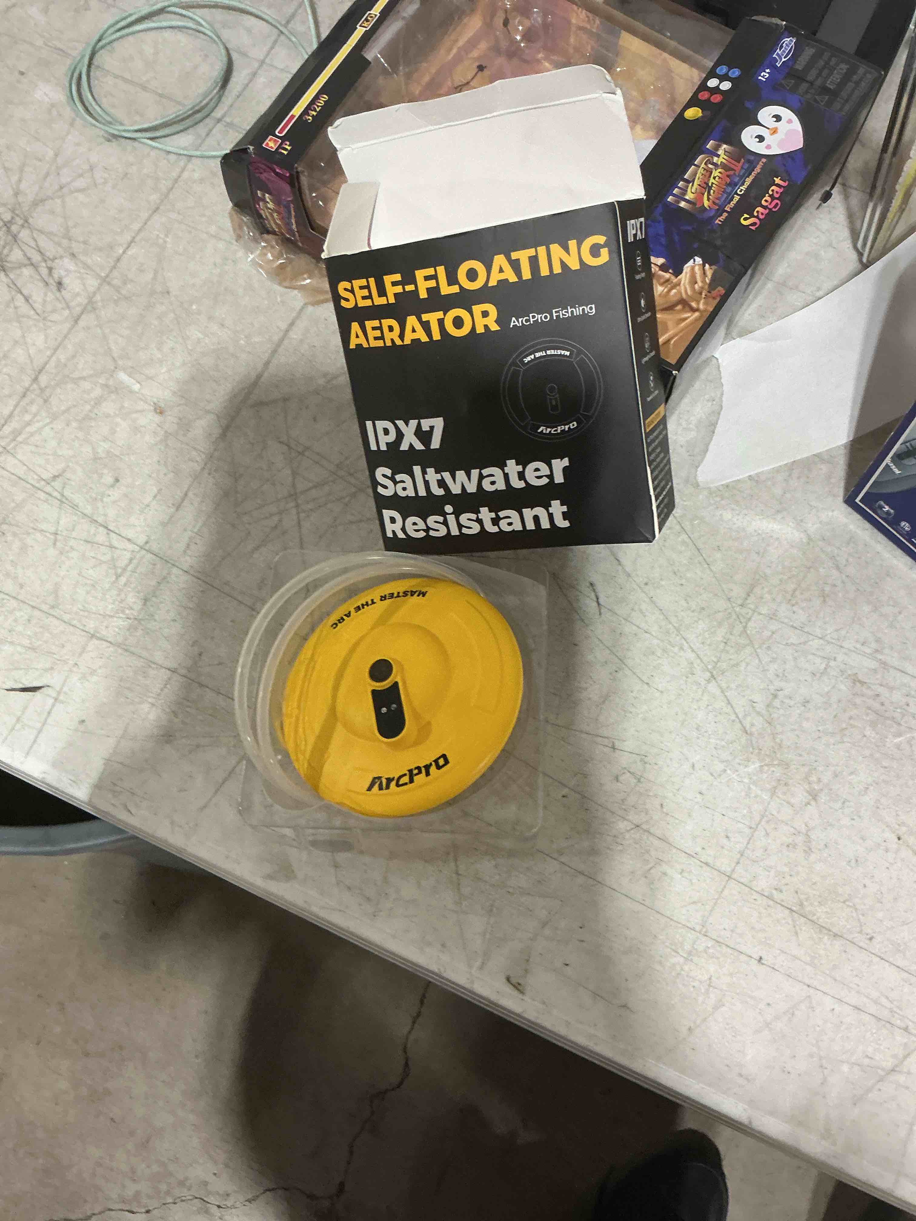 Condition photo showing Good Condition for floating & rechargeable bait bucket aerator, ipx7 waterproof with magnetic charging, ultra-quiet bubbler for live minnows, portable aerator for fishing yellow