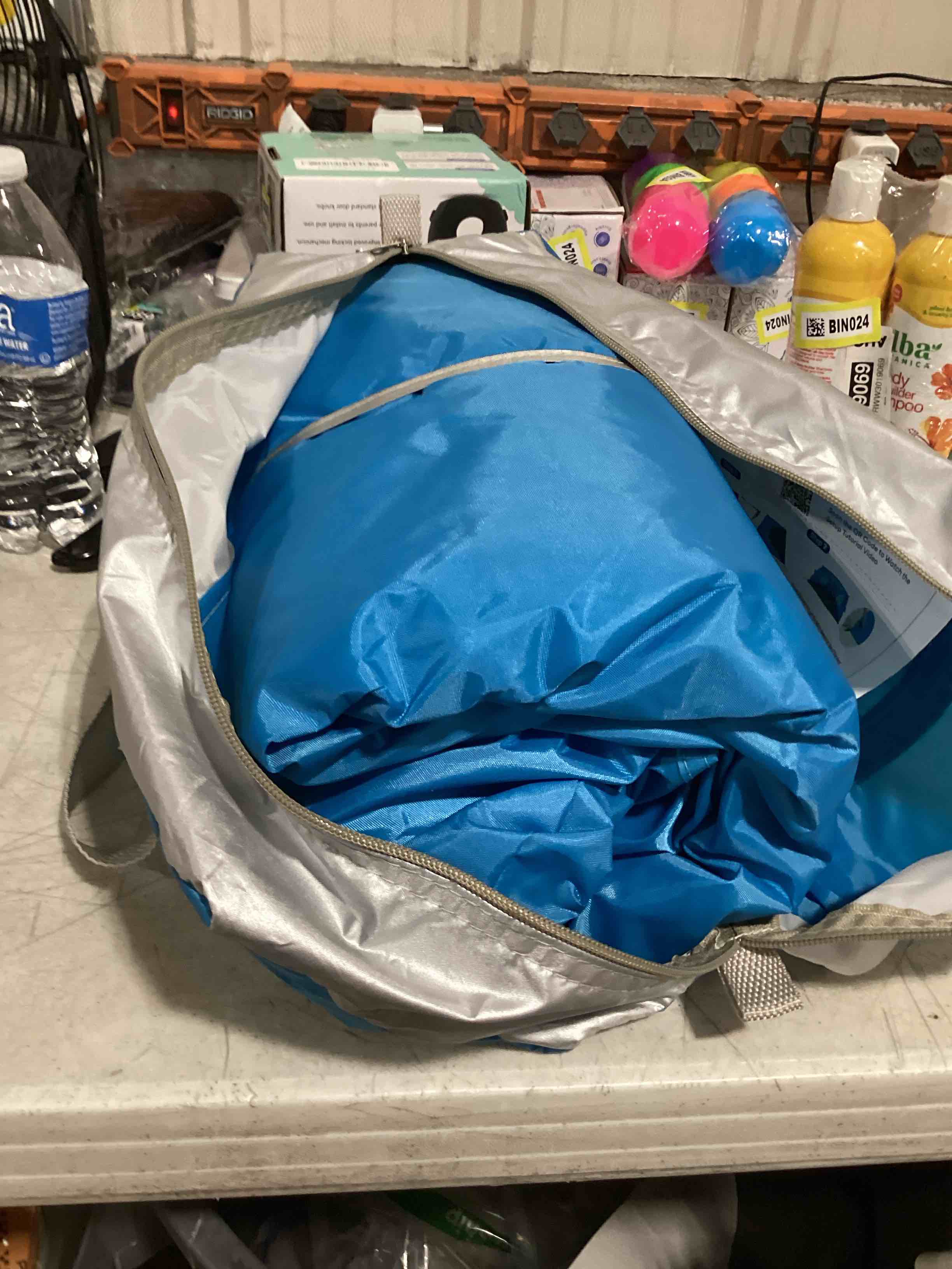 Condition photo showing As Is for gorich beach tent sun shelter for 3/4/6/8/10 person with upf 50? uv protection, lightweight & easy setup beach shade canopy, portable beach shade tent beach cabana silver 6 person
