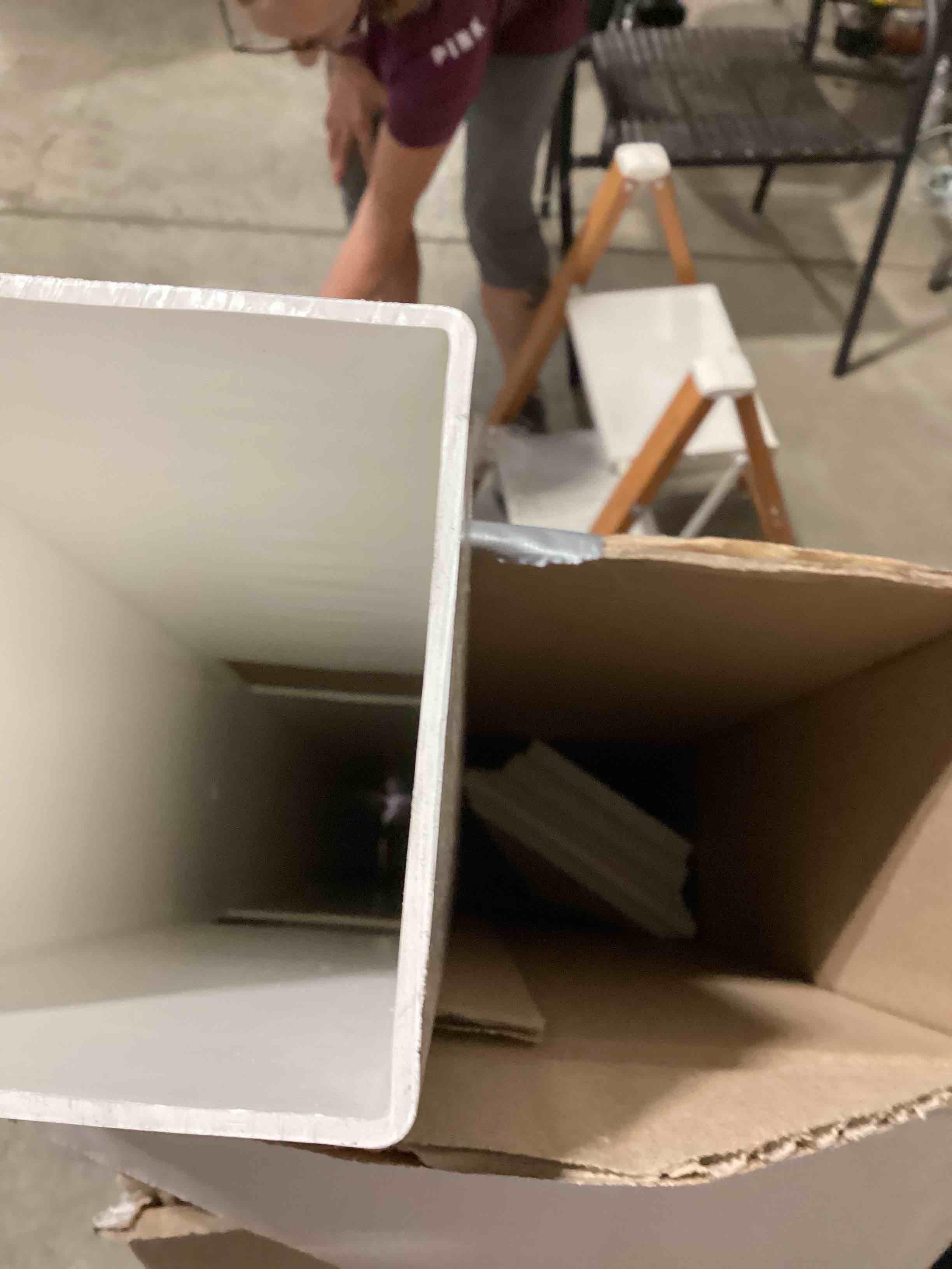 Condition photo showing As Is for postal pro white polymer 4 x 4 mount mailbox post