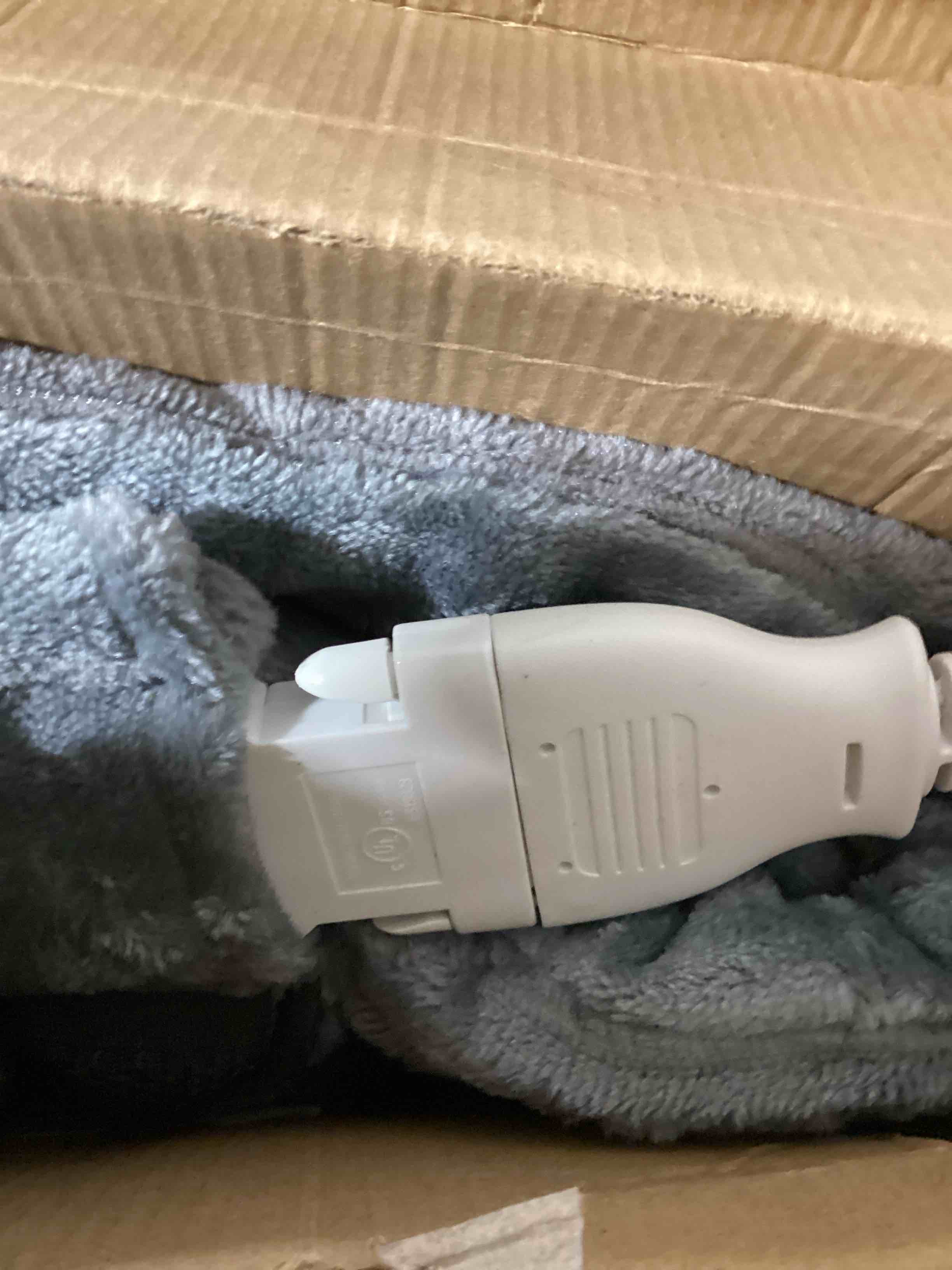 Condition photo showing As Is for far infrared heating pad - natural jade vibrating massaging weighted heating pad for neck and shoulders, electric heat pad with 3 heating levels & 3 vibrating modes, 5lbs 12" x 24"