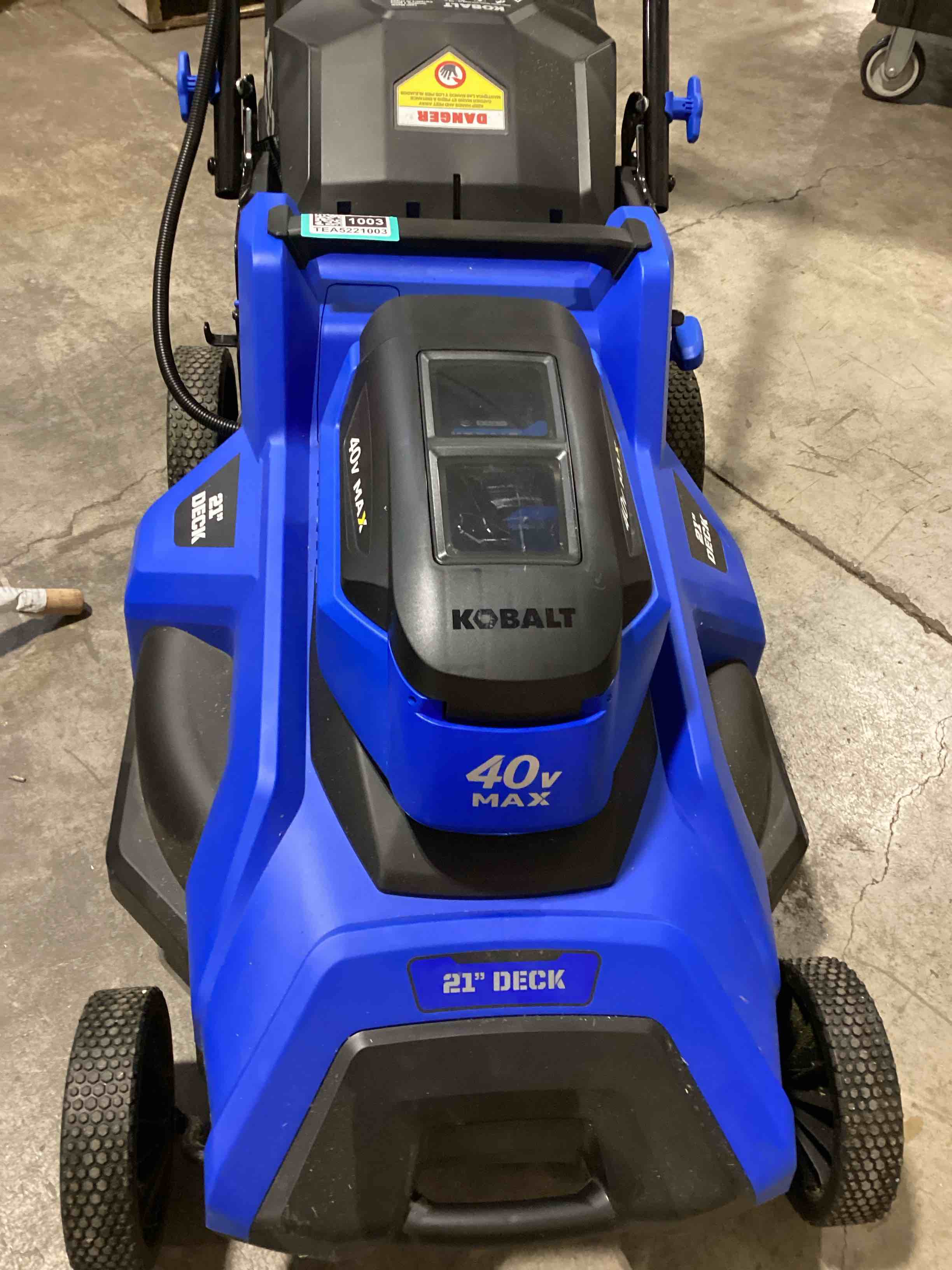 kobalt 40-volt 21-in brushless battery push lawn mower 6 ah (battery and charger included)