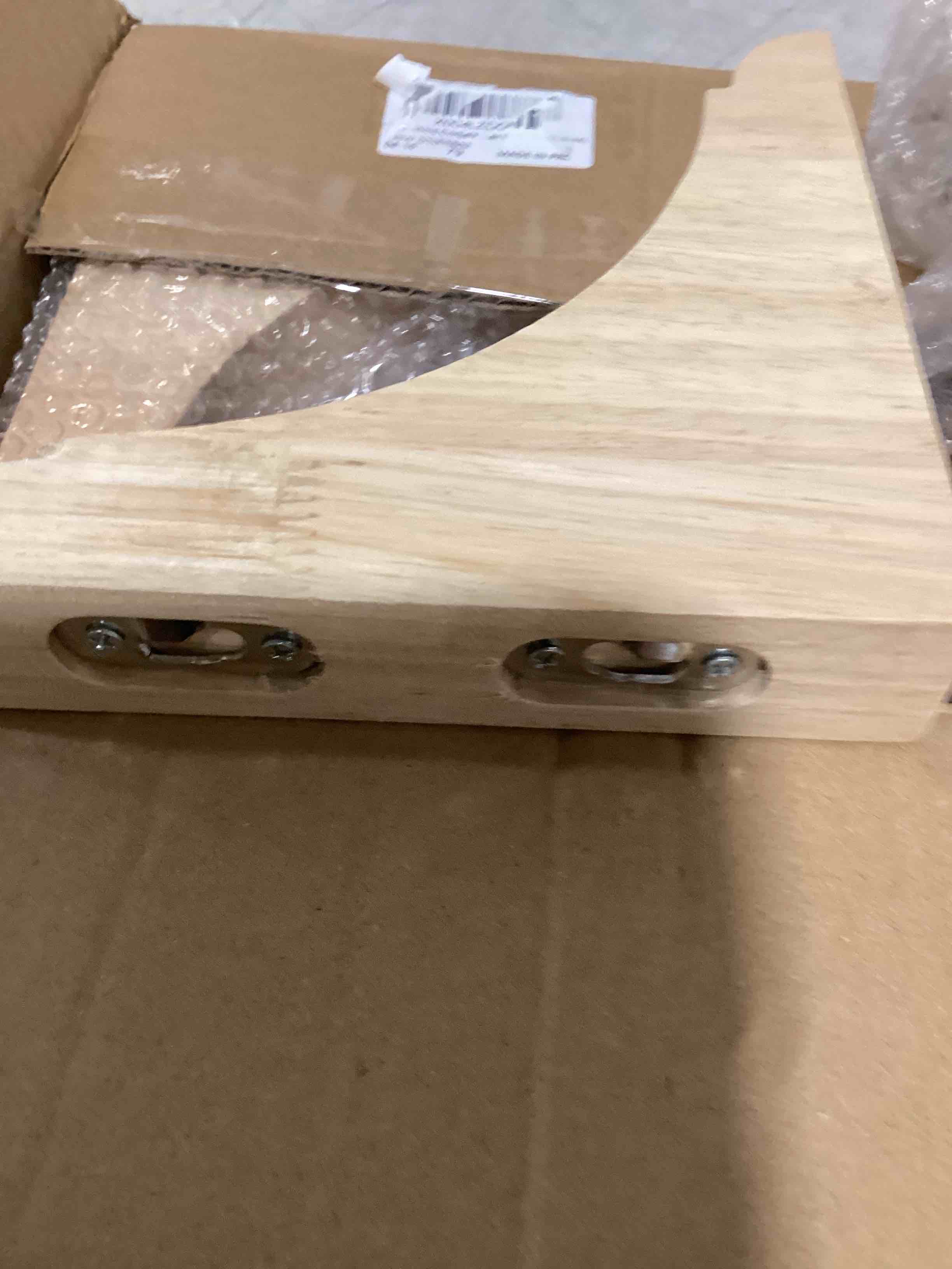 Condition photo showing Good Condition for vercraft 4 pcs wood corbels wooden shelf brackets, unfinished paintable bracket with hanging hook for doorway countertop kitchen cabinet book shelves, rubber wood (6 x 6 x 1.75 inches)