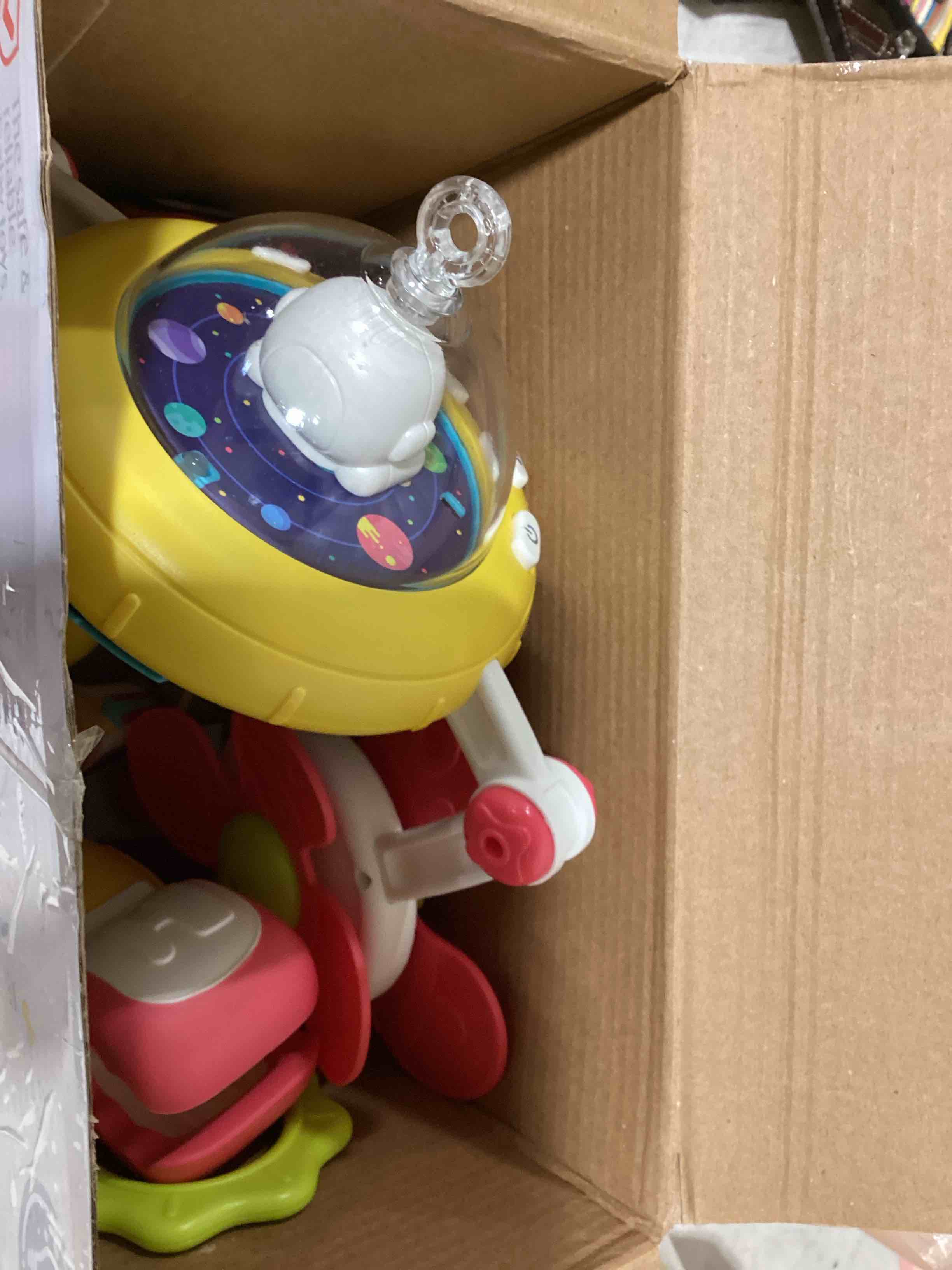 Condition photo showing As Is for haunger play arch toy, musical car seat toy for infants | adjustable clip fits cribs, bassinets & bouncers, teether & rattle, hanging sensory toys, newborn baby gifts for 0-6 months