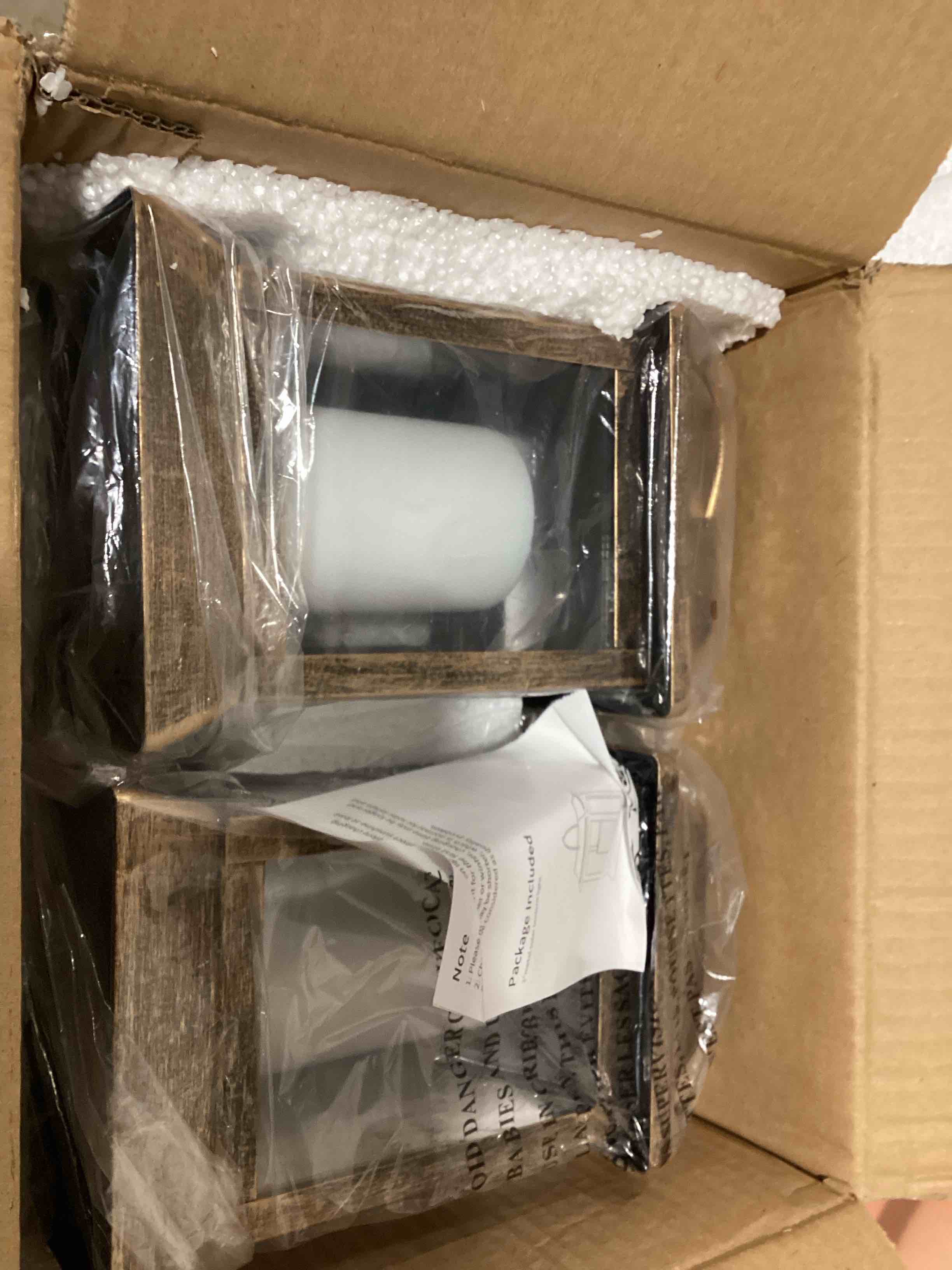 Condition photo showing Good Condition for tomcare flickering flame solar lights outdoor metal hanging lantern, 2 pack | realistic flame effect, charges in 6-8 hours, 10-12-hour runtime, ip65 waterproof, auto on/off for patio, garden and porch