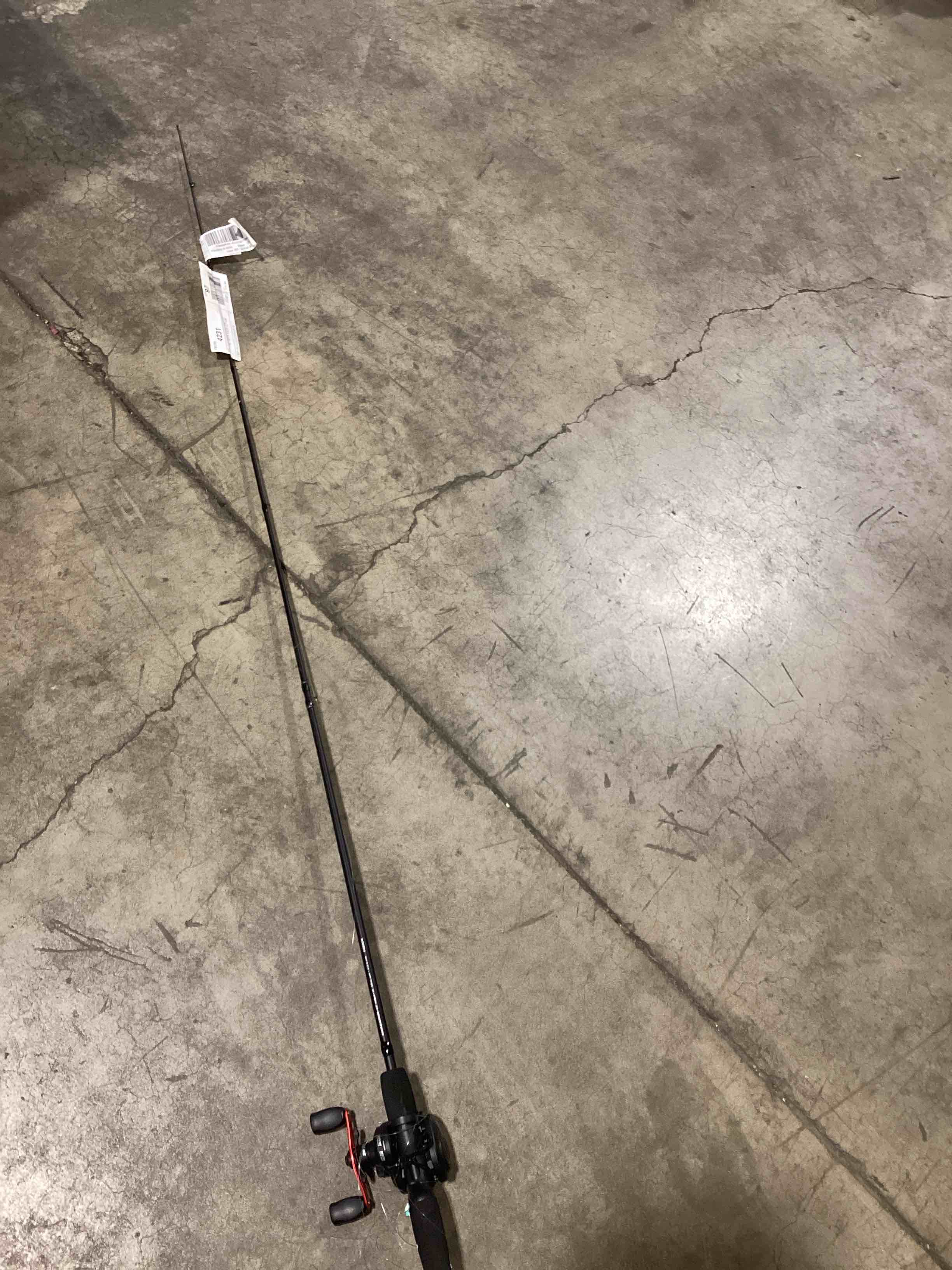 Condition photo showing As Is for abu garcia black max baitcast fishing combo, 6'6" medium rod, right/left handed reel