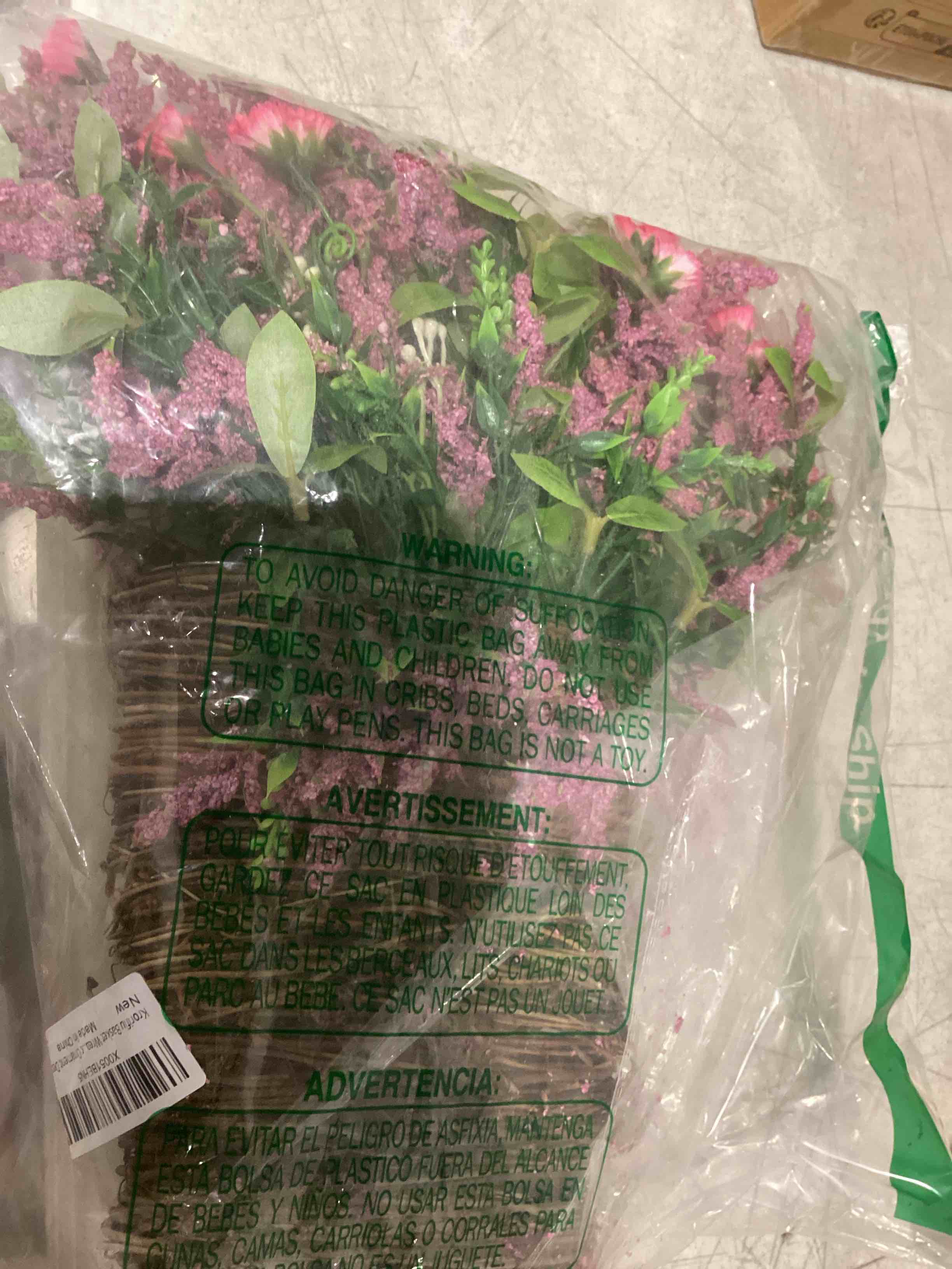 Condition photo showing Good Condition for basket wreaths for front door, spring summer door hanging baskets artificial wildflowers wreath for home farmhouse seasonal holiday rustic ornament decor (a)