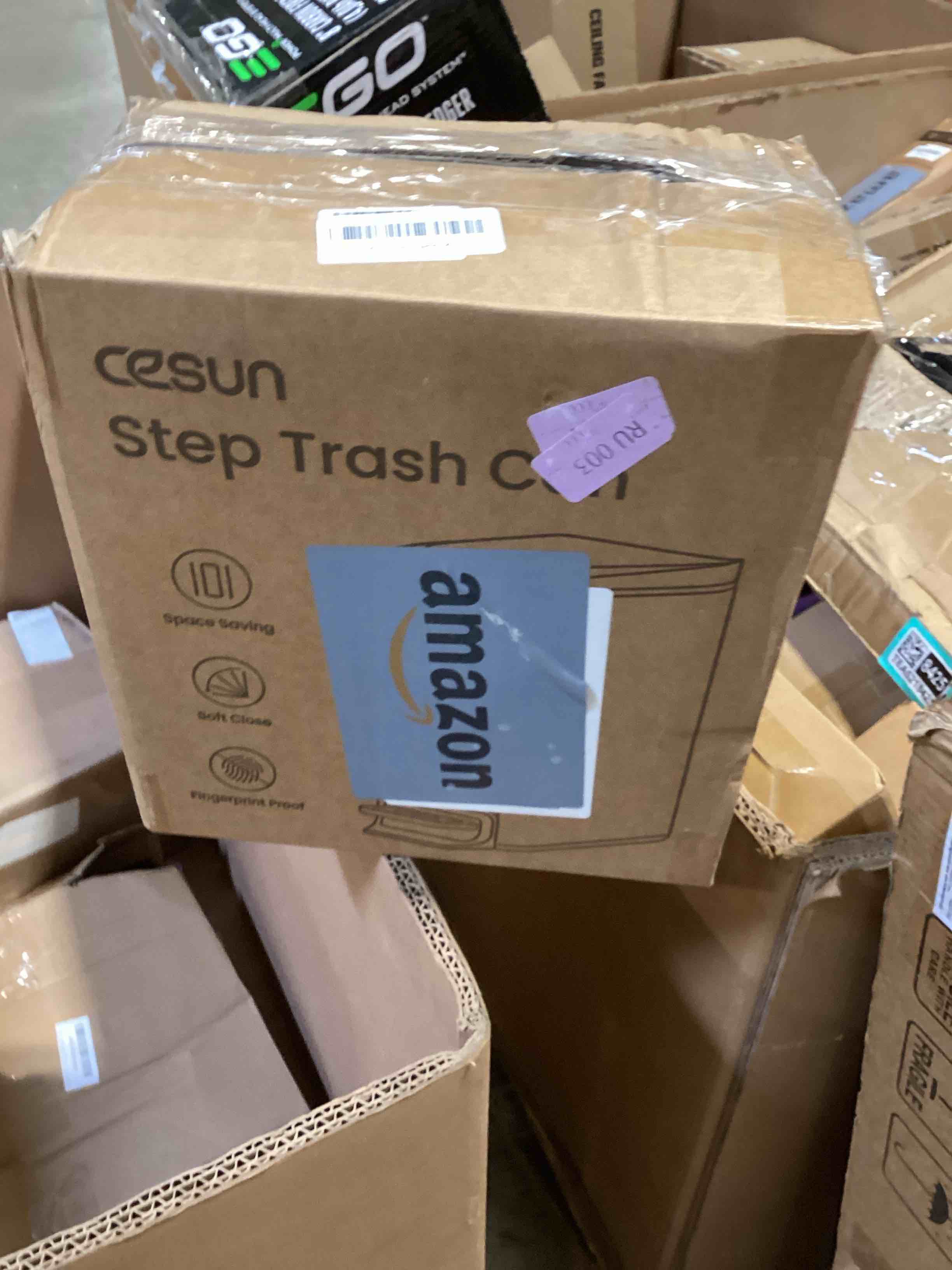 Condition photo showing As Is for step trash can