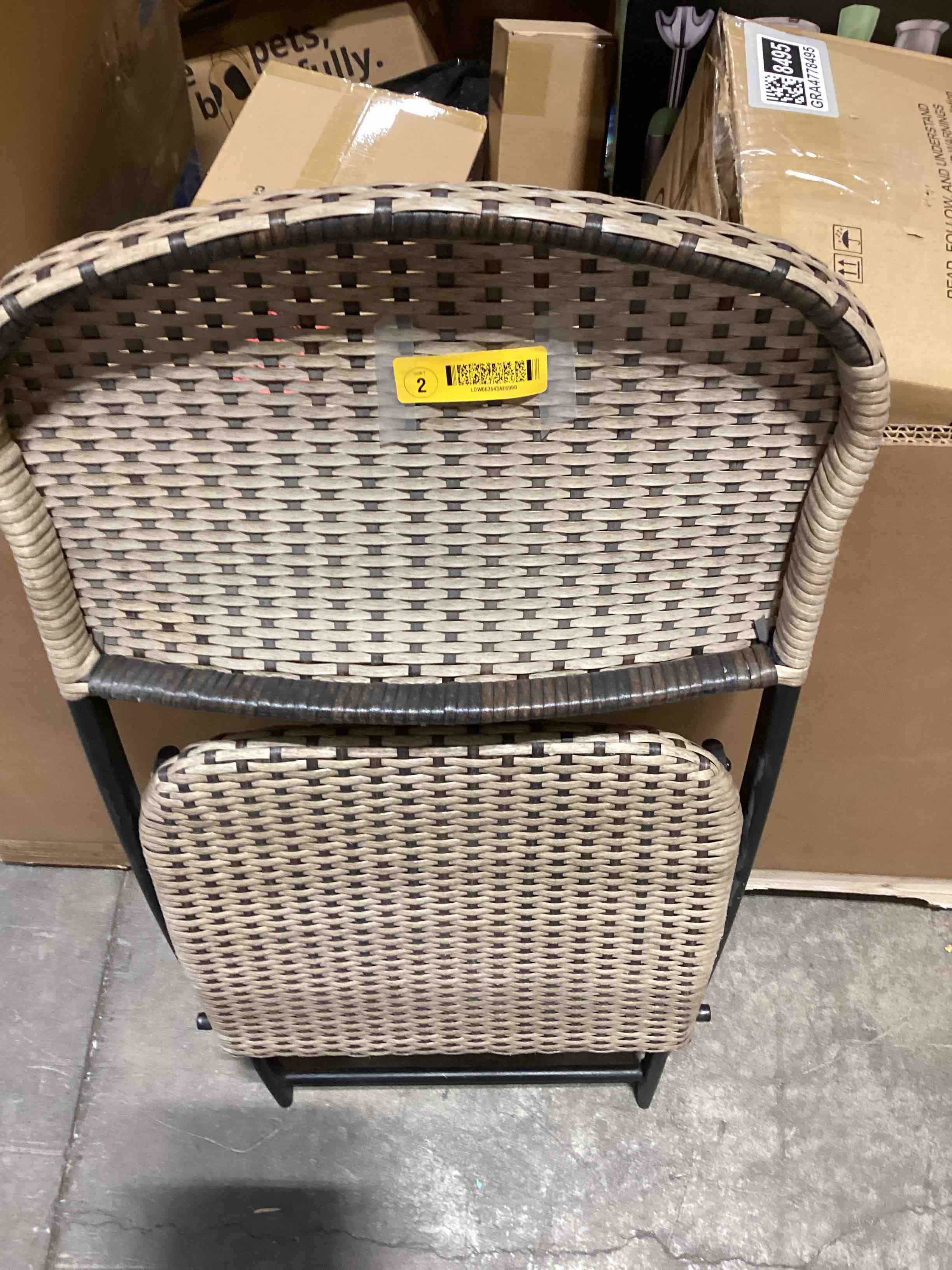 Condition photo showing Good Condition for wicker folding chair