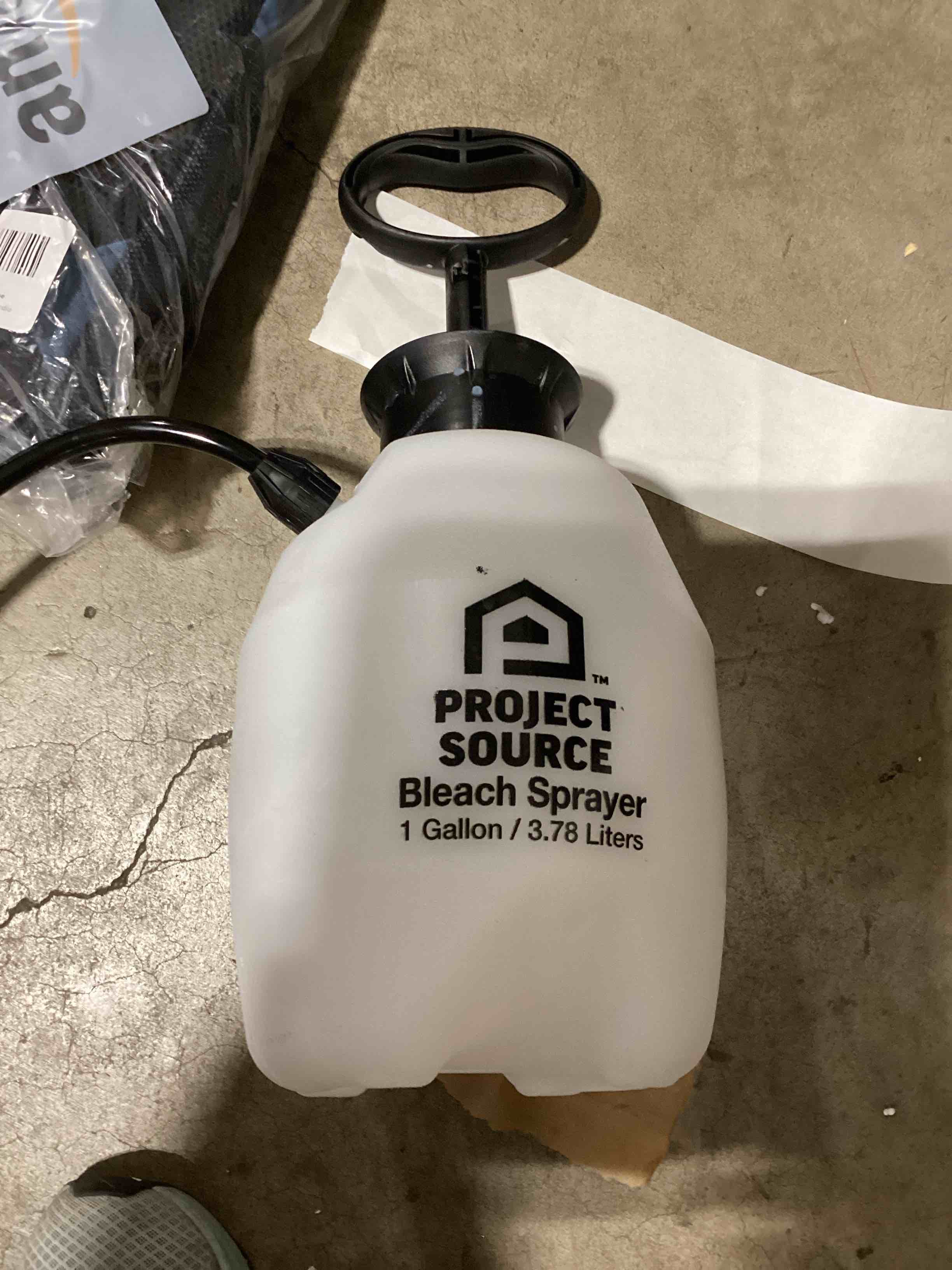 Condition photo showing As Is for chapin international chapin 20074 1-gallon bleach sprayer with spray shield, with bonus, transulent white