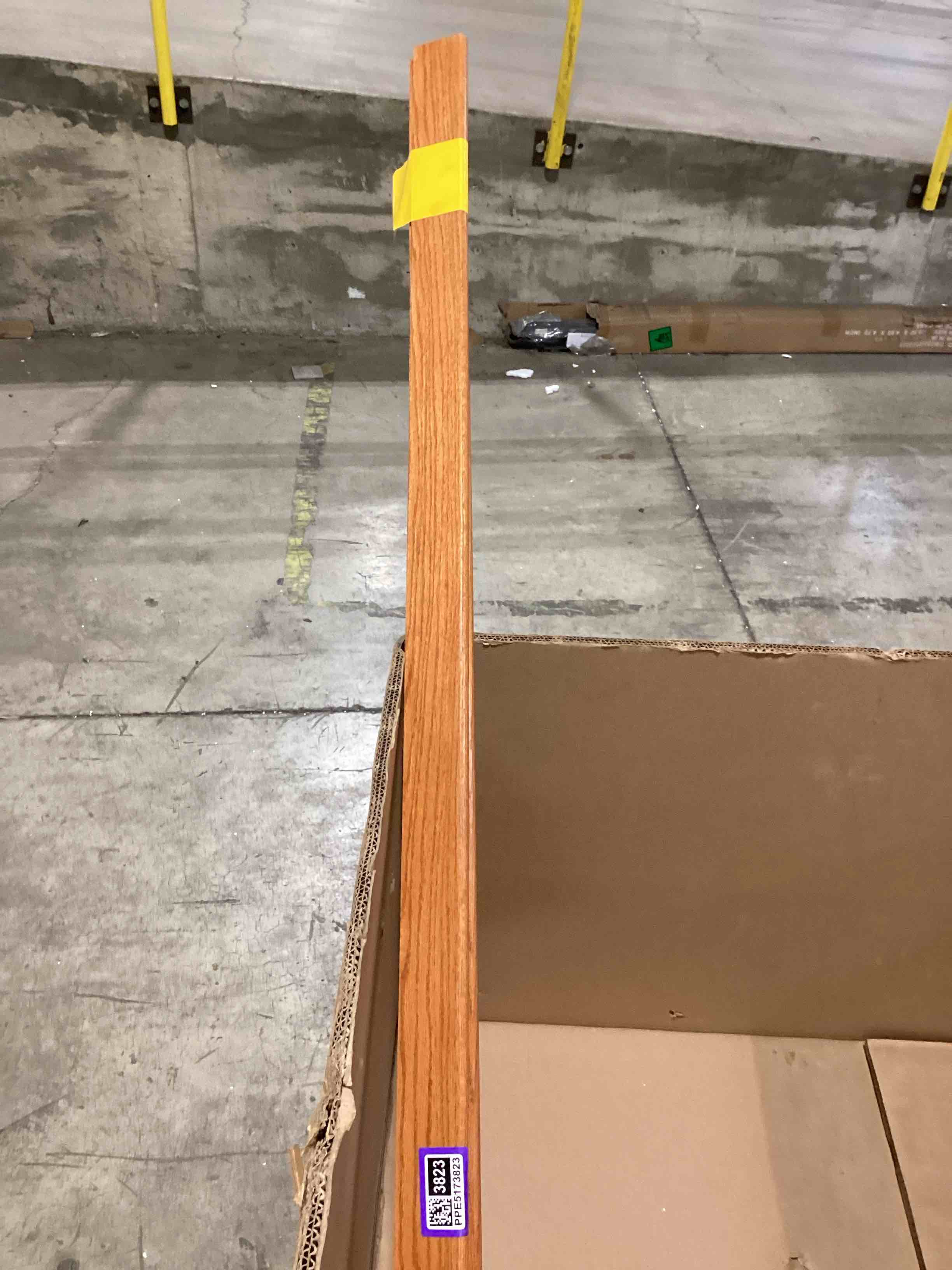 Condition photo showing As Is for bruce butterscotch prefinished oak solid wood stair nosing, 2pcs