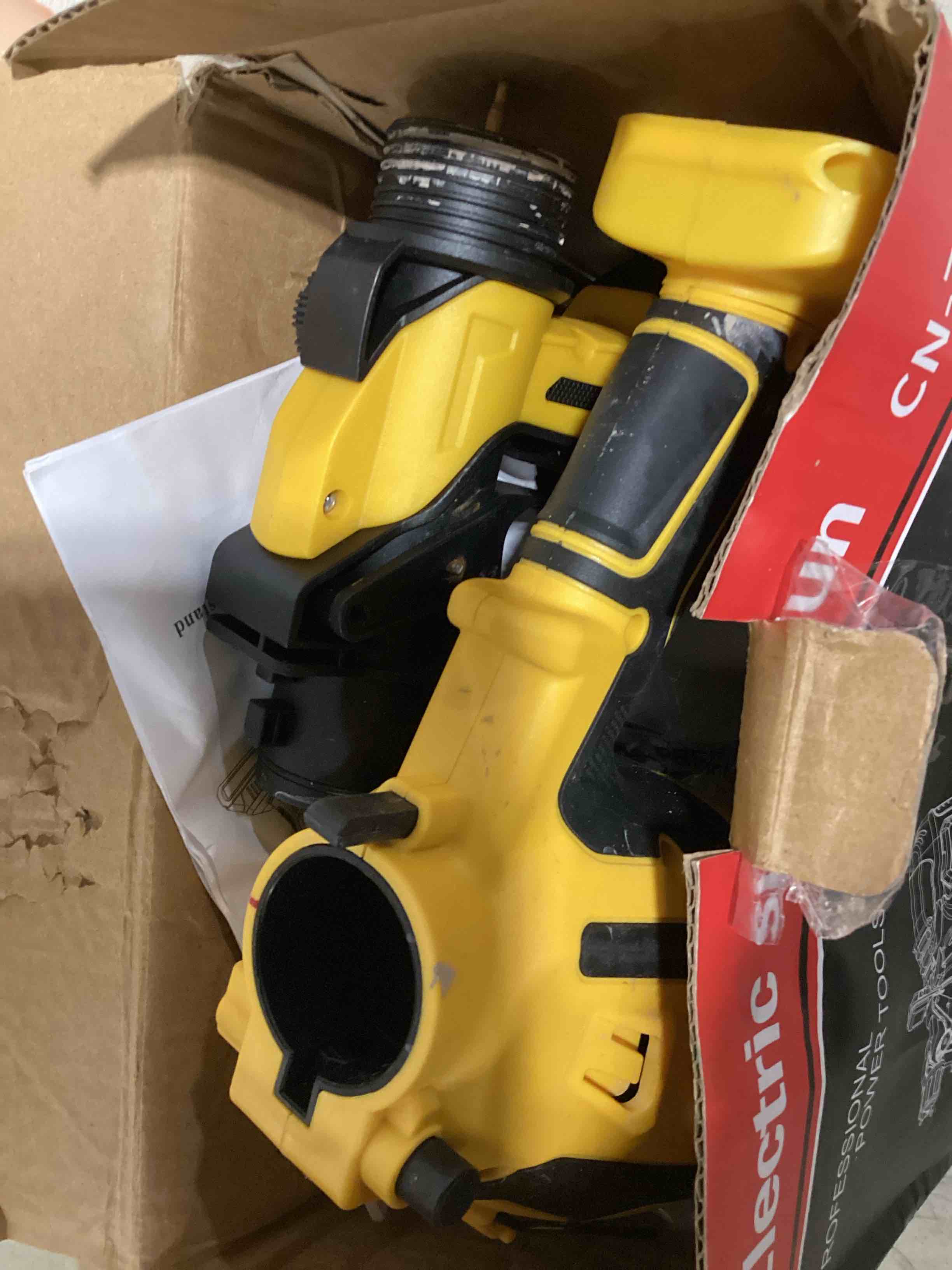 Condition photo showing As Is for maxpeedingrods paint sprayer, 1400ml hvlp spray paint gun 2 * 4ah battery | paint spray gun with led light, cordless paint sprayer with 3 modes & 6 nozzles, electric paint sprayer for house painting