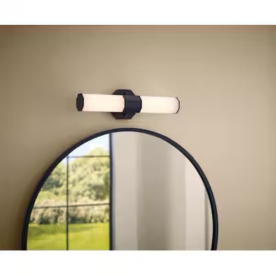 100+ bought last week allen + roth bisbee 4.1-in 2 light matte black integrated led modern/contemporary