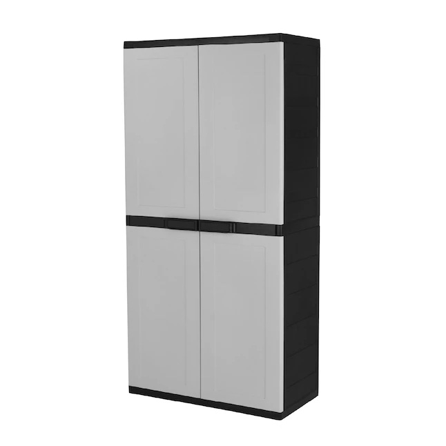 project source premium one 35-in w x 71.7-in h x 18.5-in d freestanding plastic garage cabinet in