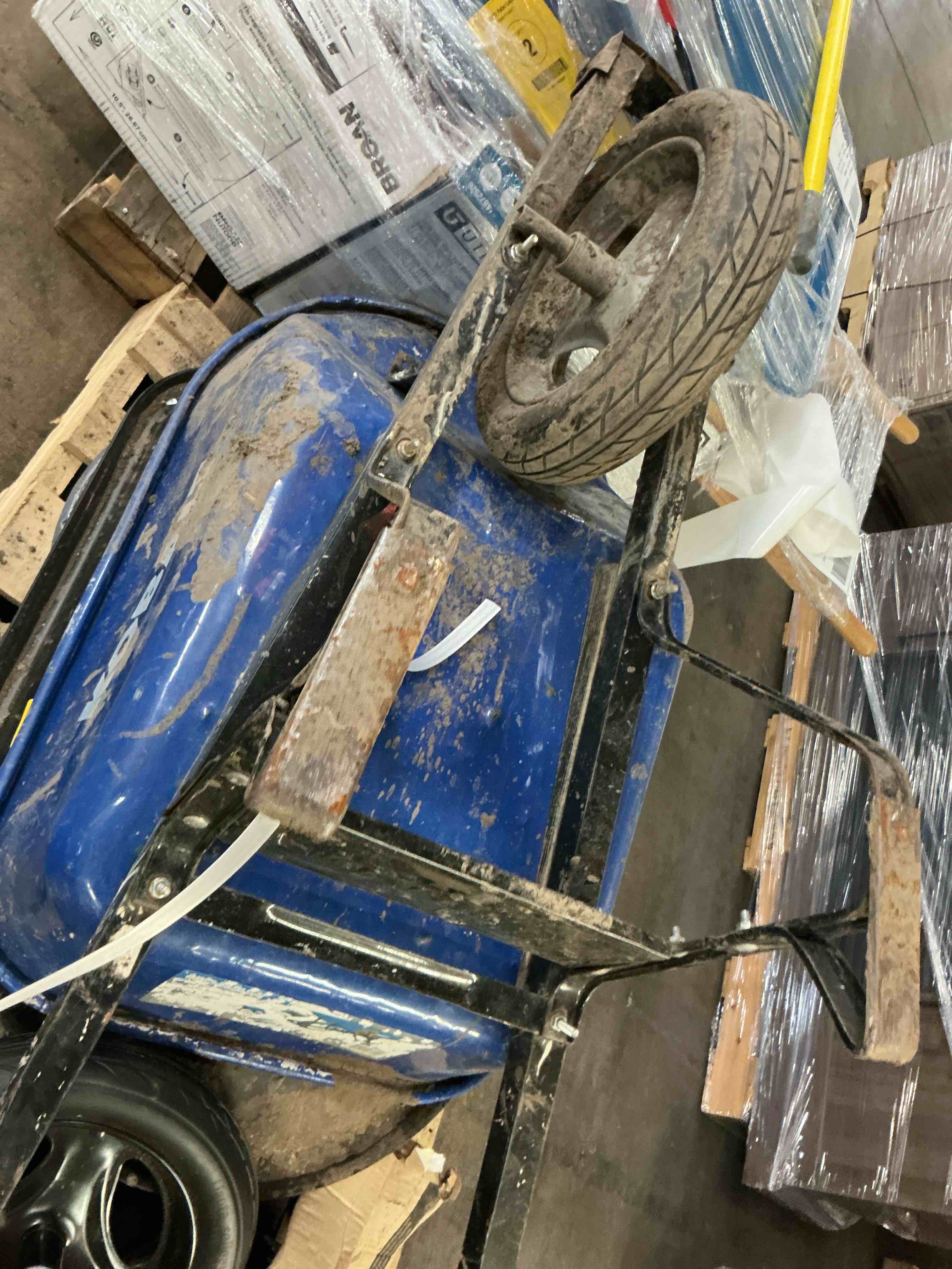Condition photo showing As Is for kobalt 6-cu ft steel wheelbarrow with flat-free tire