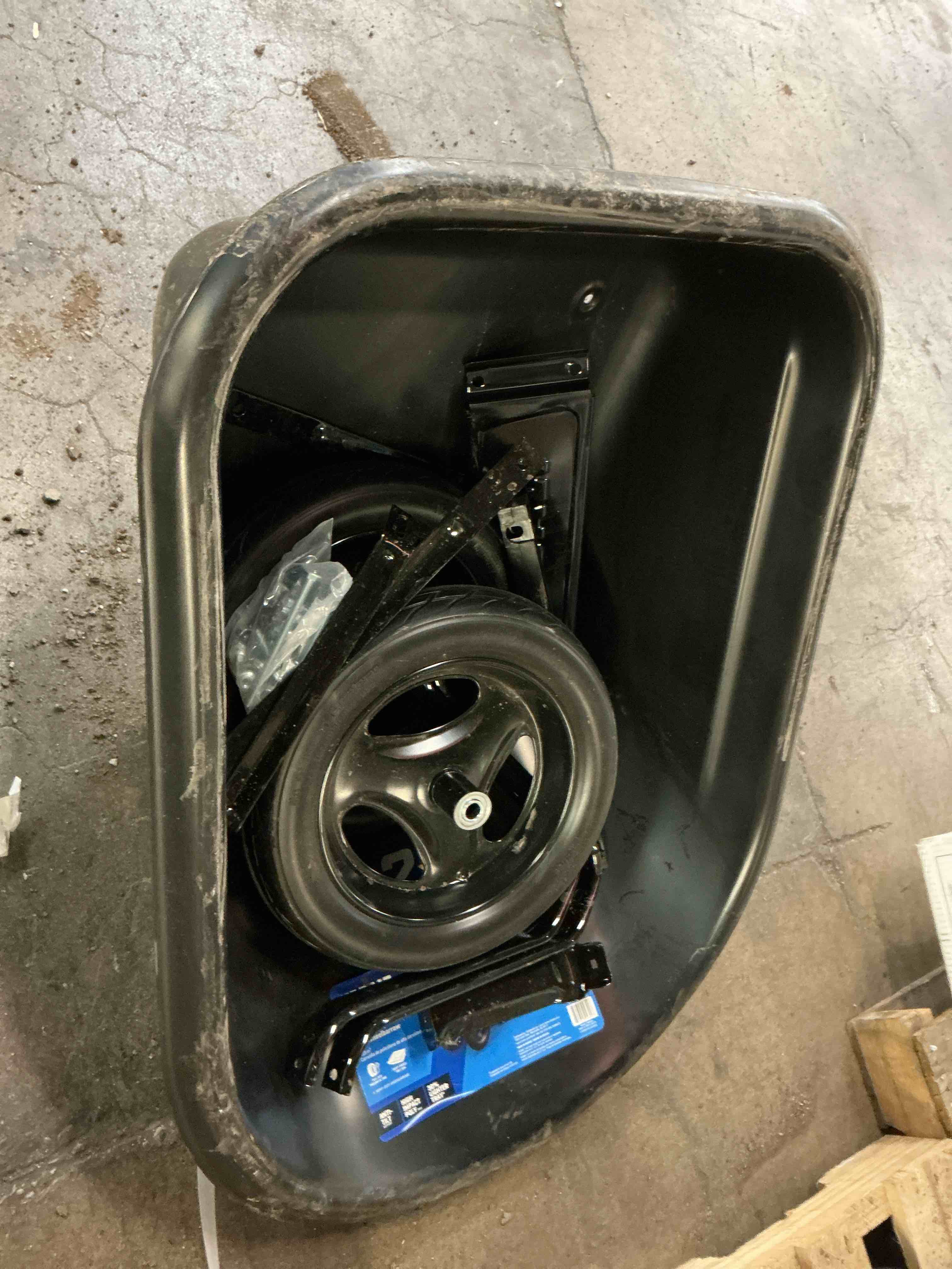 Condition photo showing As Is for kobalt 7-cu ft 2 wheel high-density poly push wheelbarrow