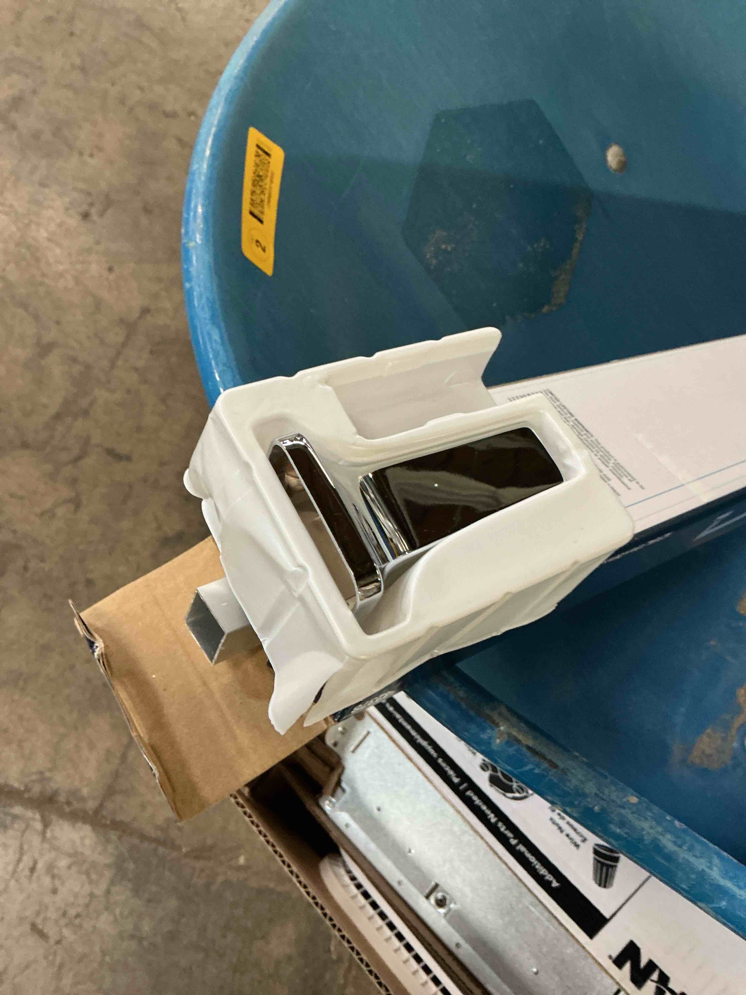 Condition photo showing As Is for project source seton 24-in chrome wall-mount single towel bar