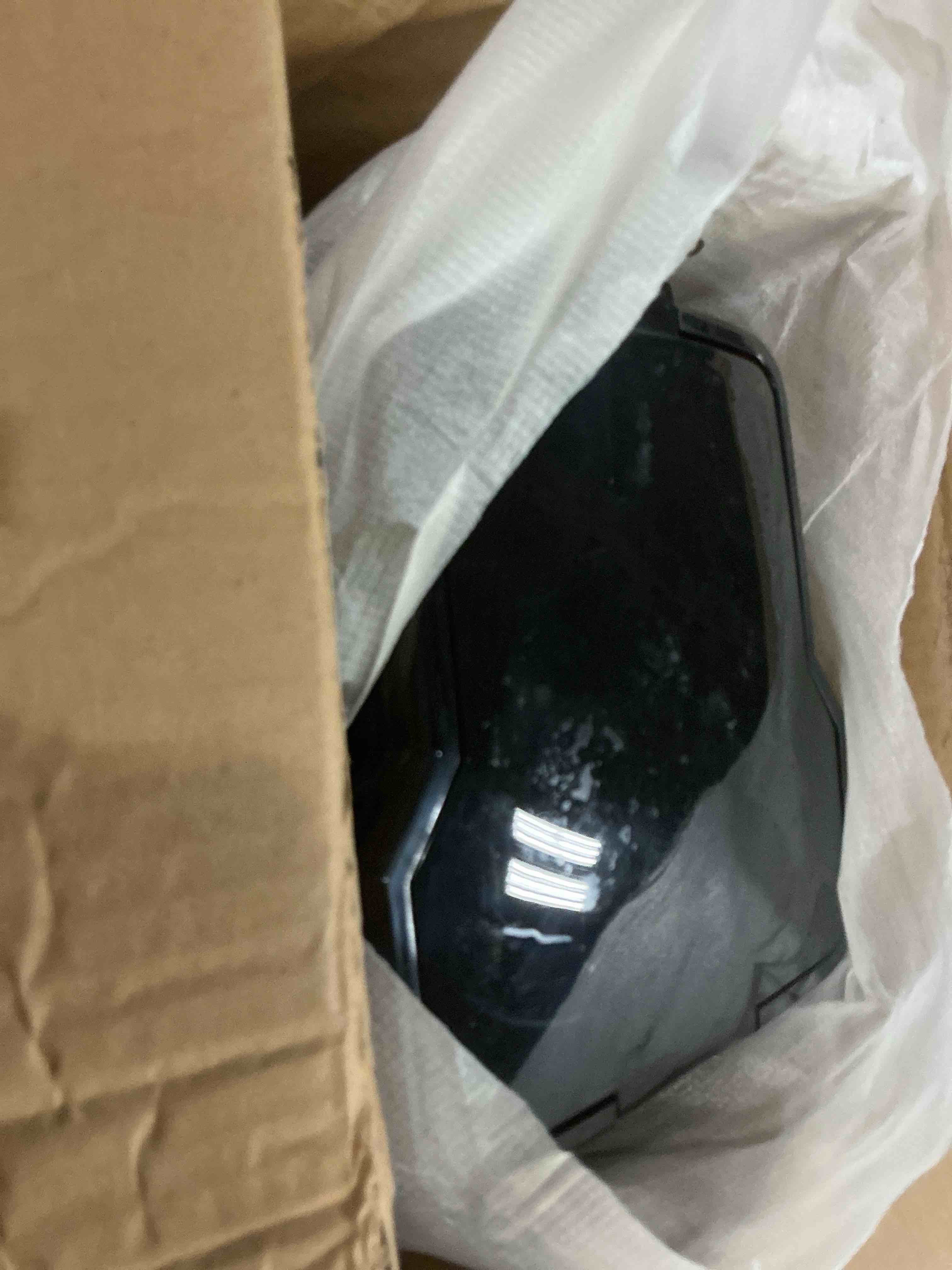 Condition photo showing As Is for amazon basics programmable 12 cup drip coffee maker, coffee machine with glass coffee pot (1.9 qt), auto shut-off, touch screen, auto pause, removable filter basket, black & silver