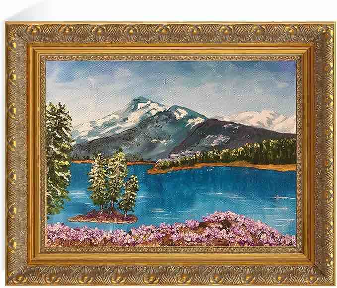 vintage gold frame for 16x20 canvas paintings, 2.4” wide diy wood ornate frame for art prints landscape family portrait, victorian antique gallery wall decor for home office (no glass & back