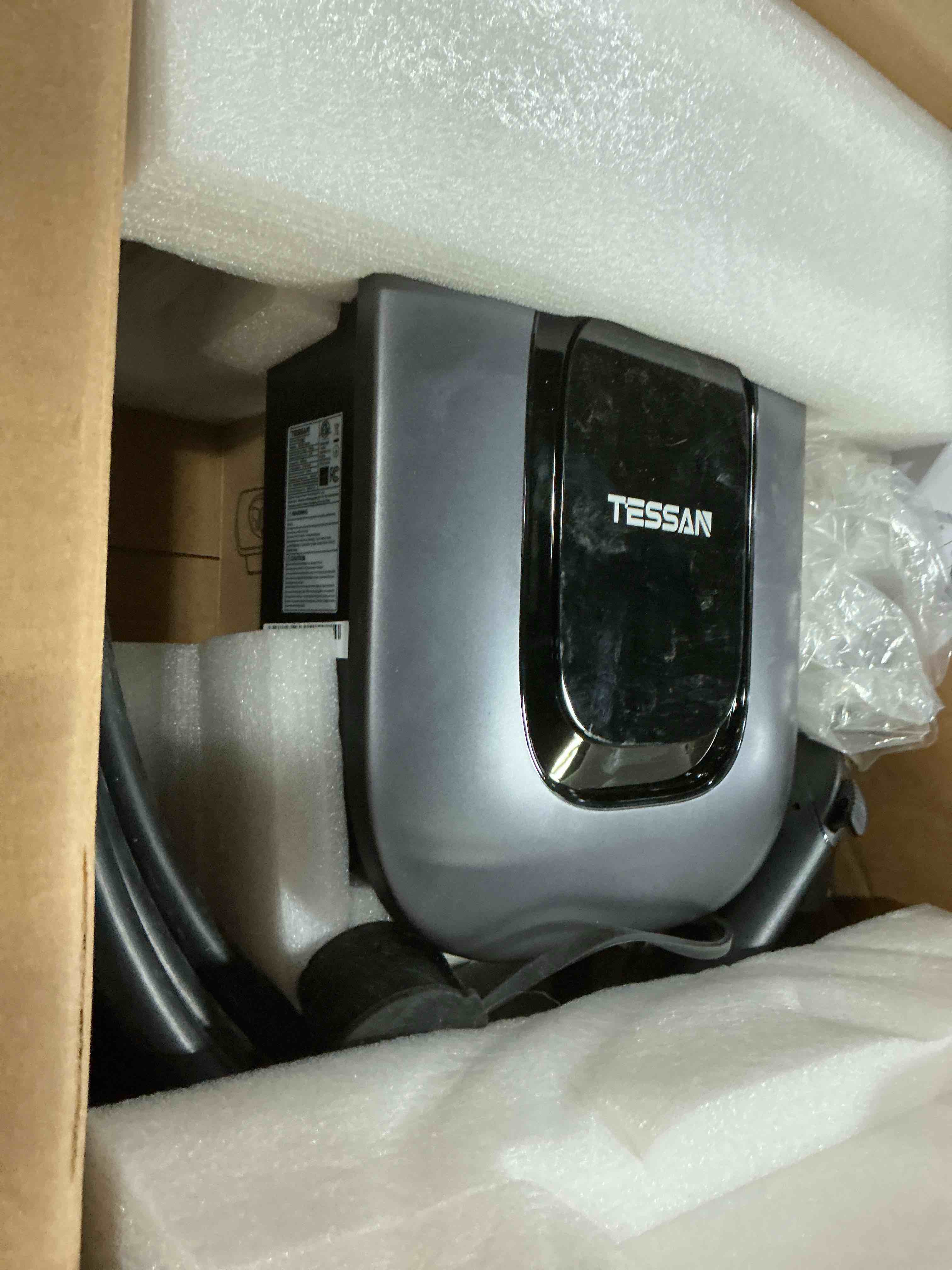 Condition photo showing As Is for ev charger level 2, tessan 40a/240v electric vehicle fast charging station for home, electric car charger equipment 25ft cable with holder for indoor, outdoor, nema 14-50 plug