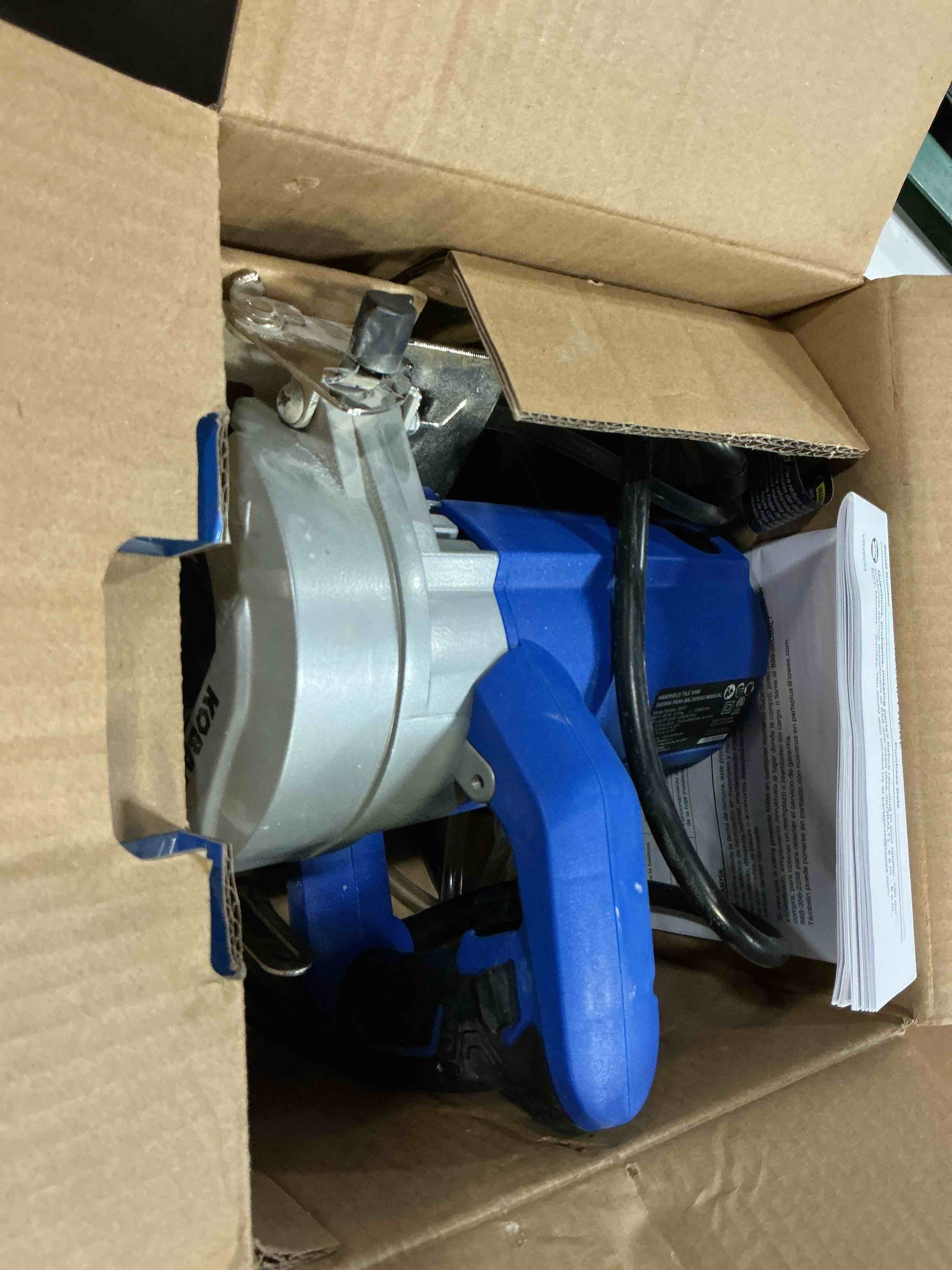 Condition photo showing As Is for kobalt 59207 4" blade handheld tile saw